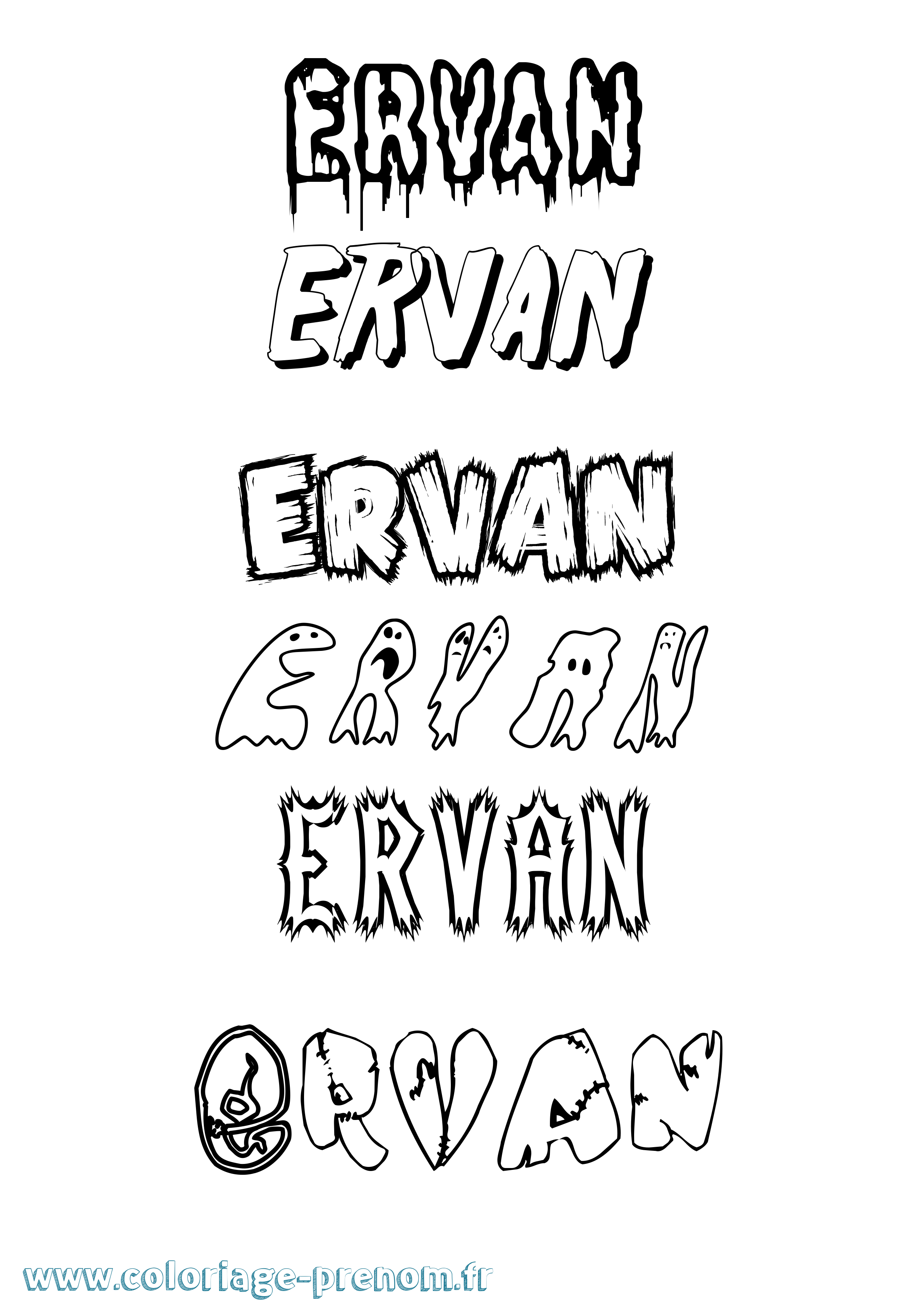 Coloriage Ervan Frisson Coloriage prénom Ervan Frisson