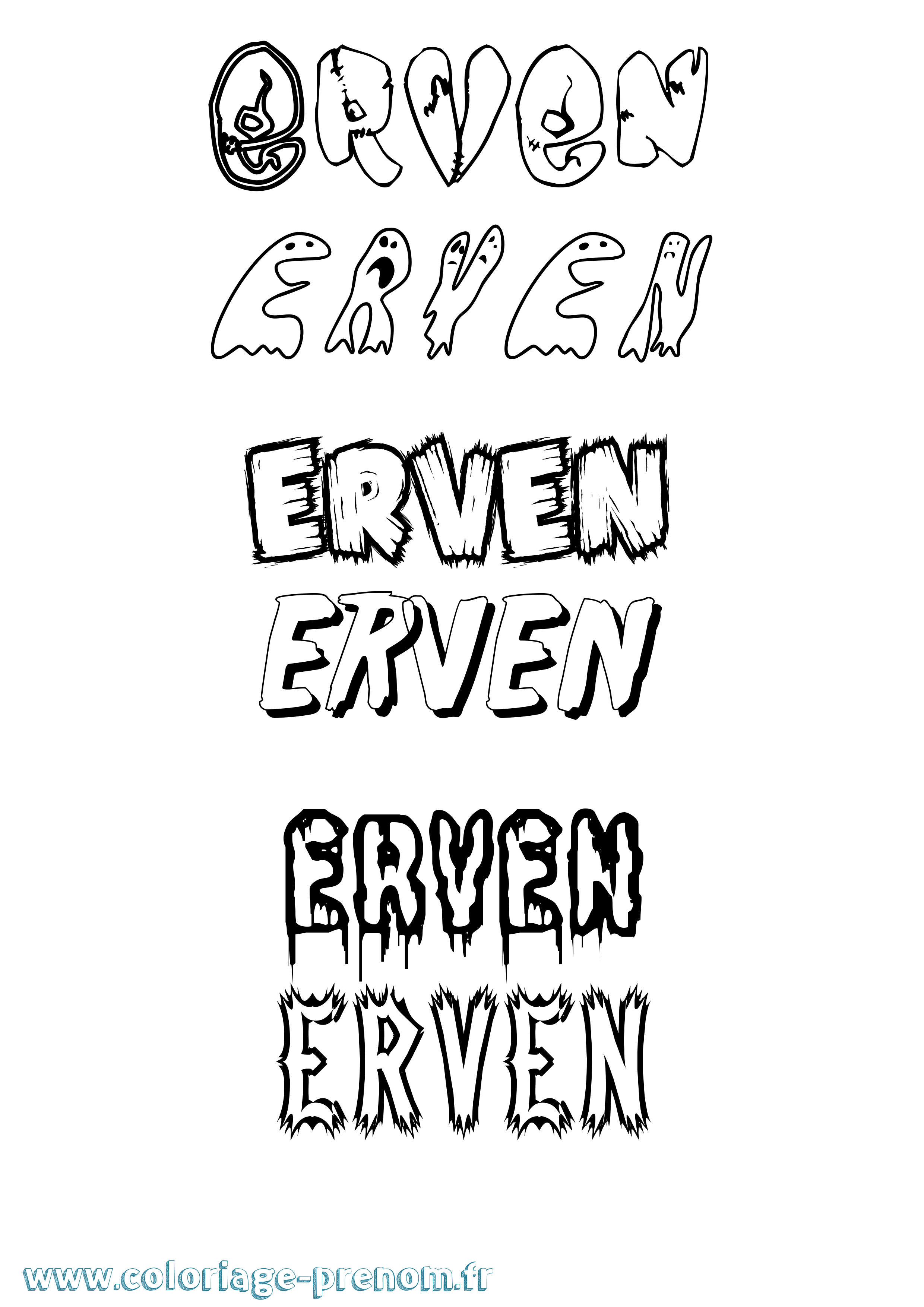 Coloriage Erven Frisson Coloriage prénom Erven Frisson