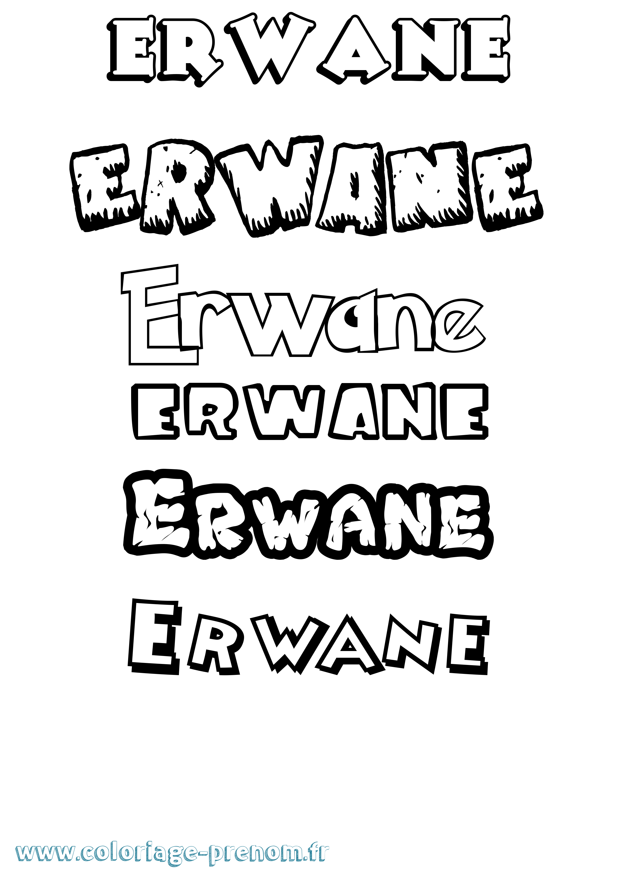 Coloriage Erwane Dessin Animé Coloriage prénom Erwane Dessin Animé