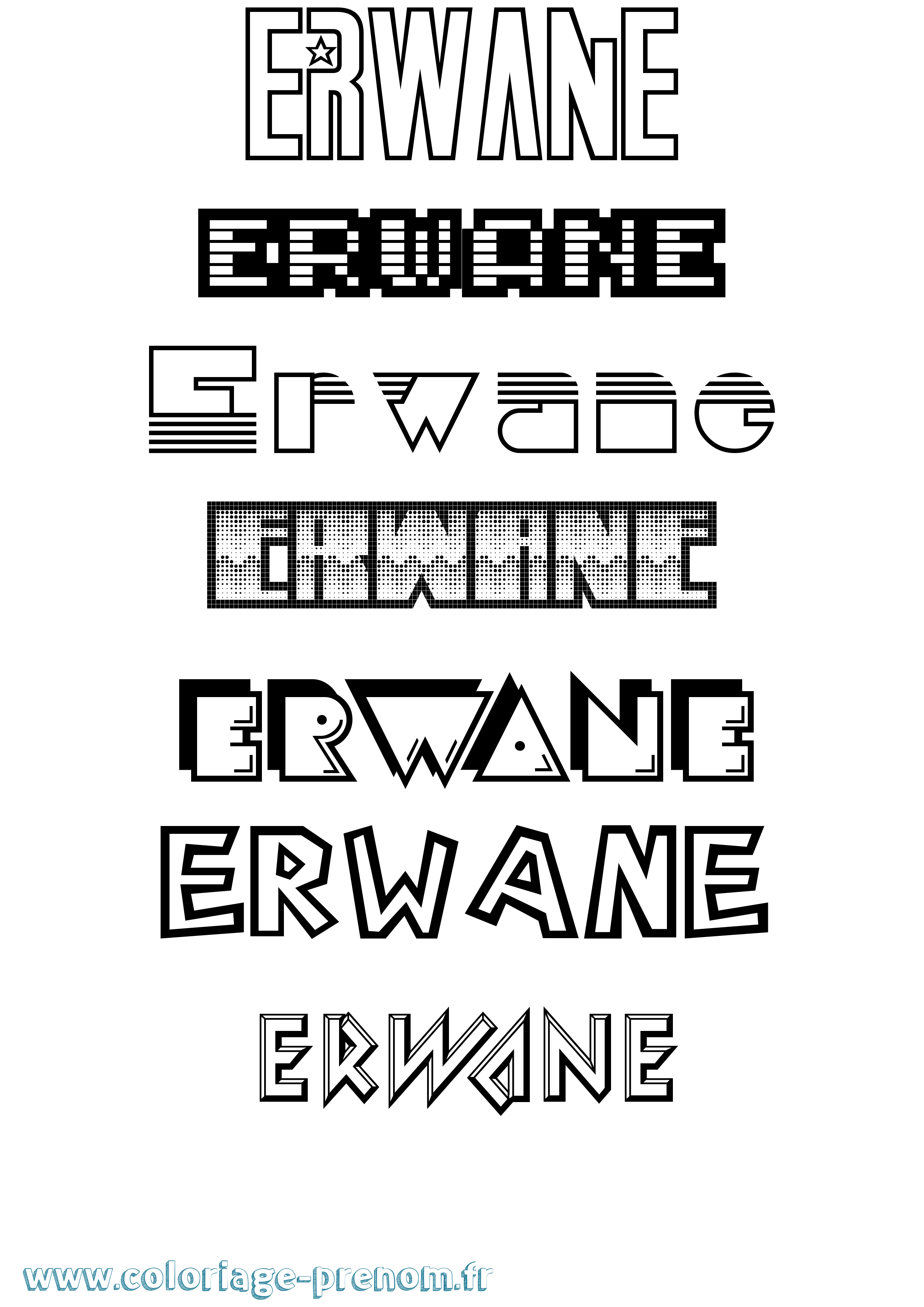Coloriage Erwane Jeux Vidéos Coloriage prénom Erwane Jeux Vidéos