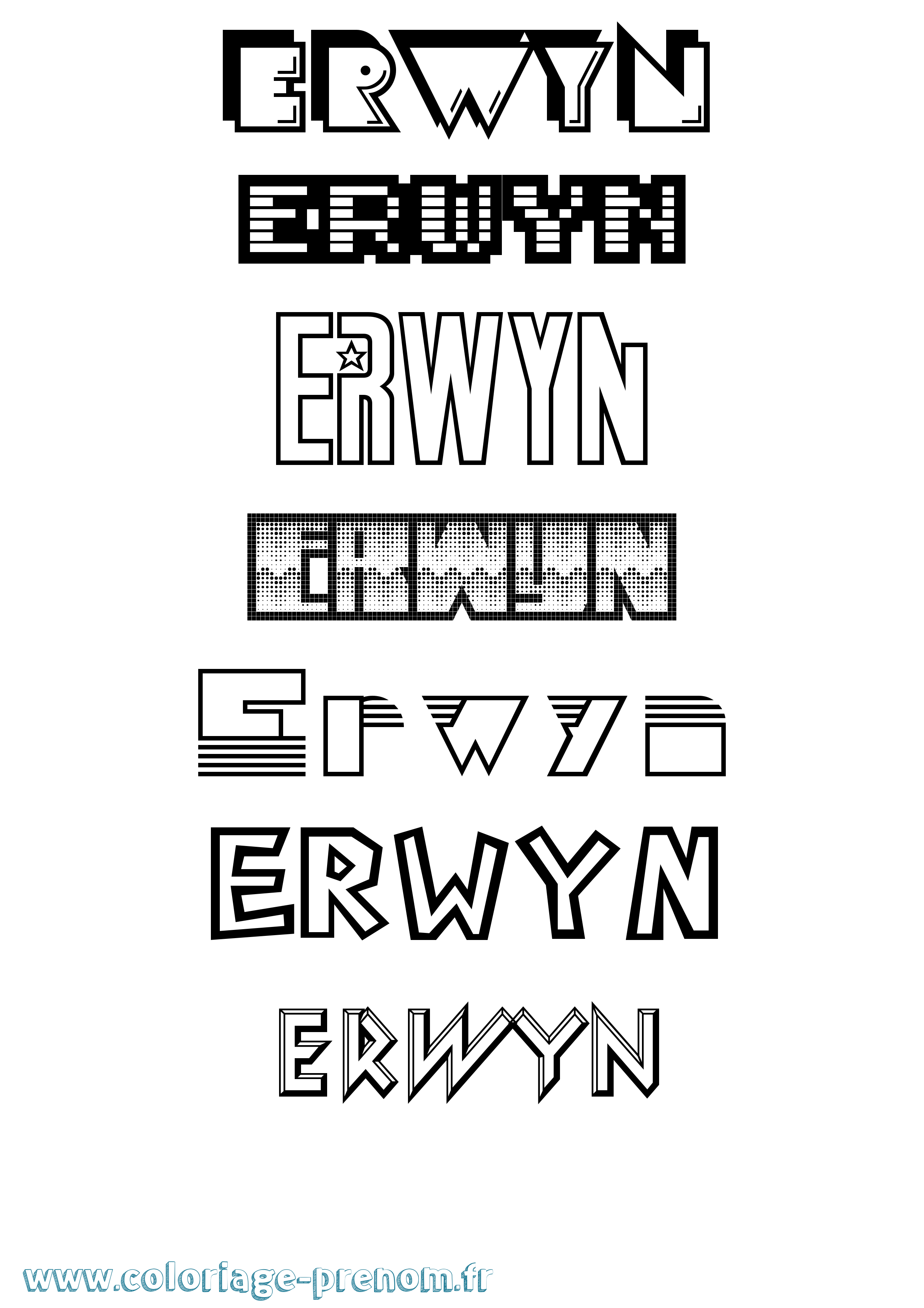 Coloriage Erwyn Jeux Vidéos Coloriage prénom Erwyn Jeux Vidéos
