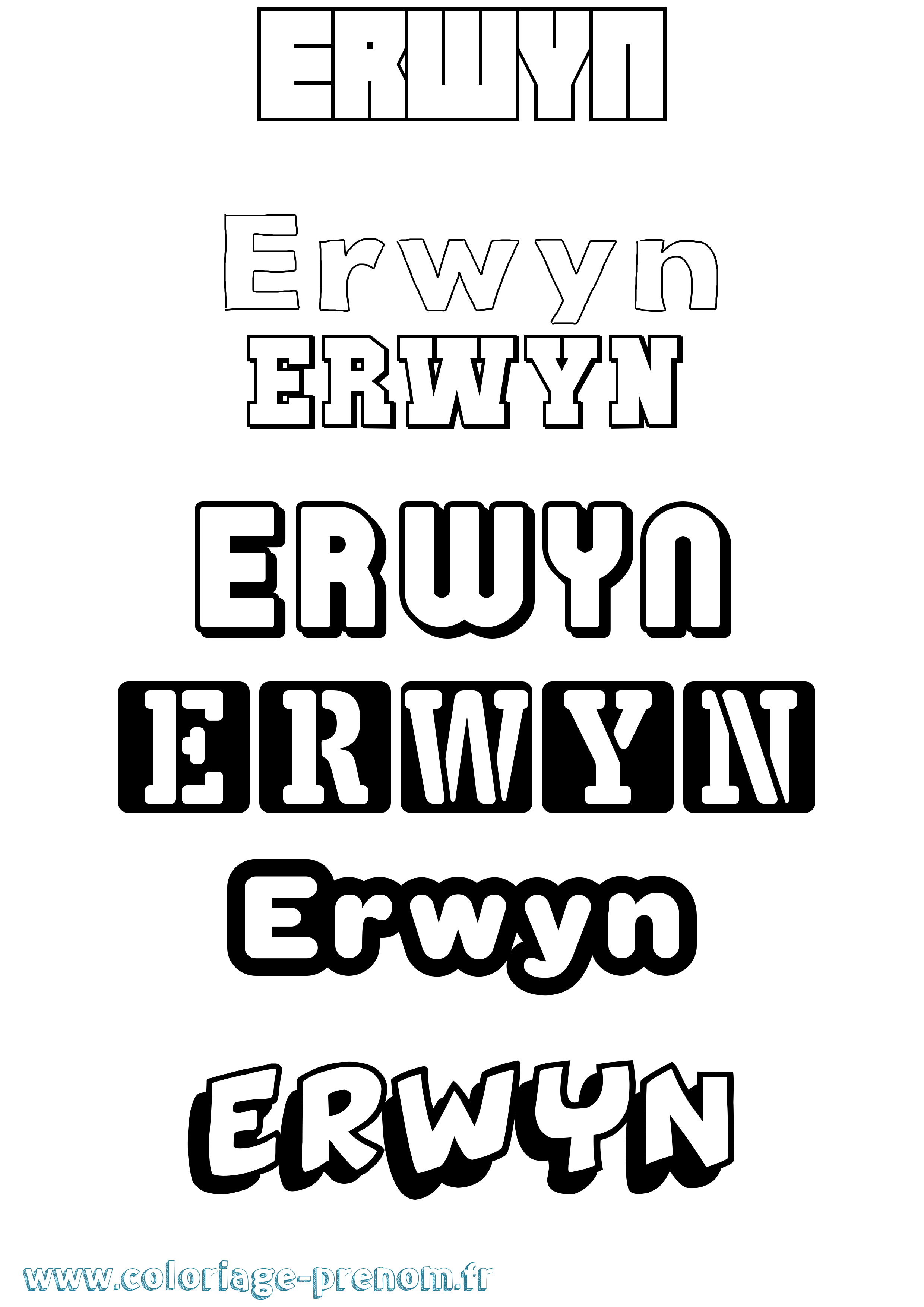 Coloriage Erwyn Simple Coloriage prénom Erwyn Simple