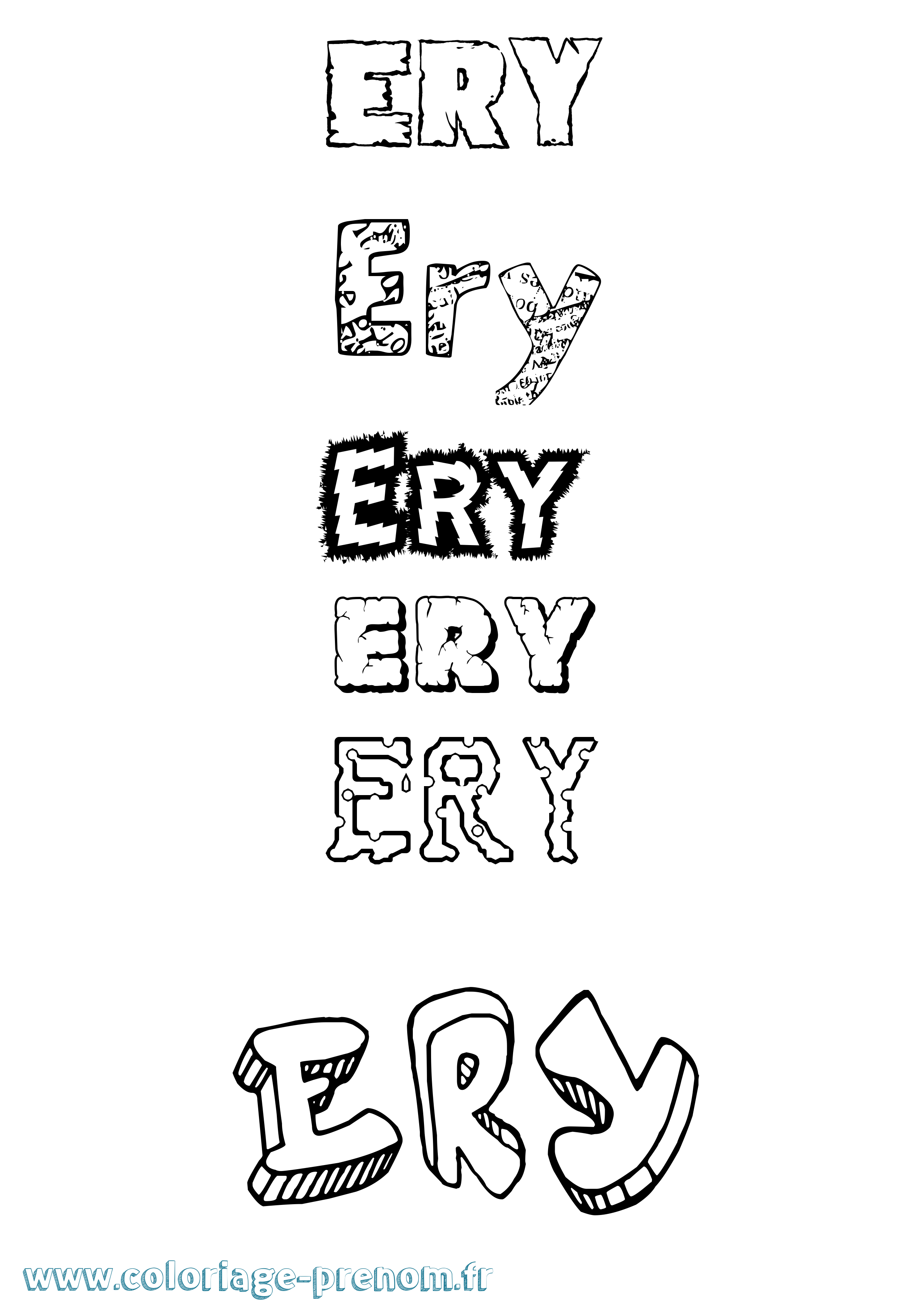 Coloriage Ery Destructuré Coloriage prénom Ery Destructuré