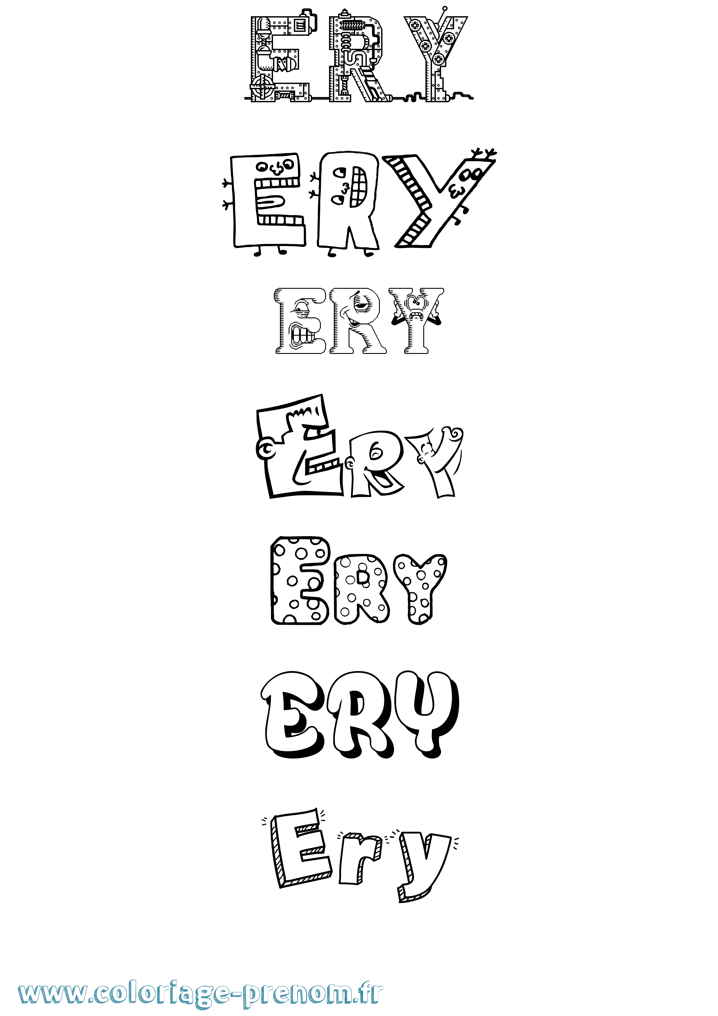 Coloriage Ery Fun Coloriage prénom Ery Fun