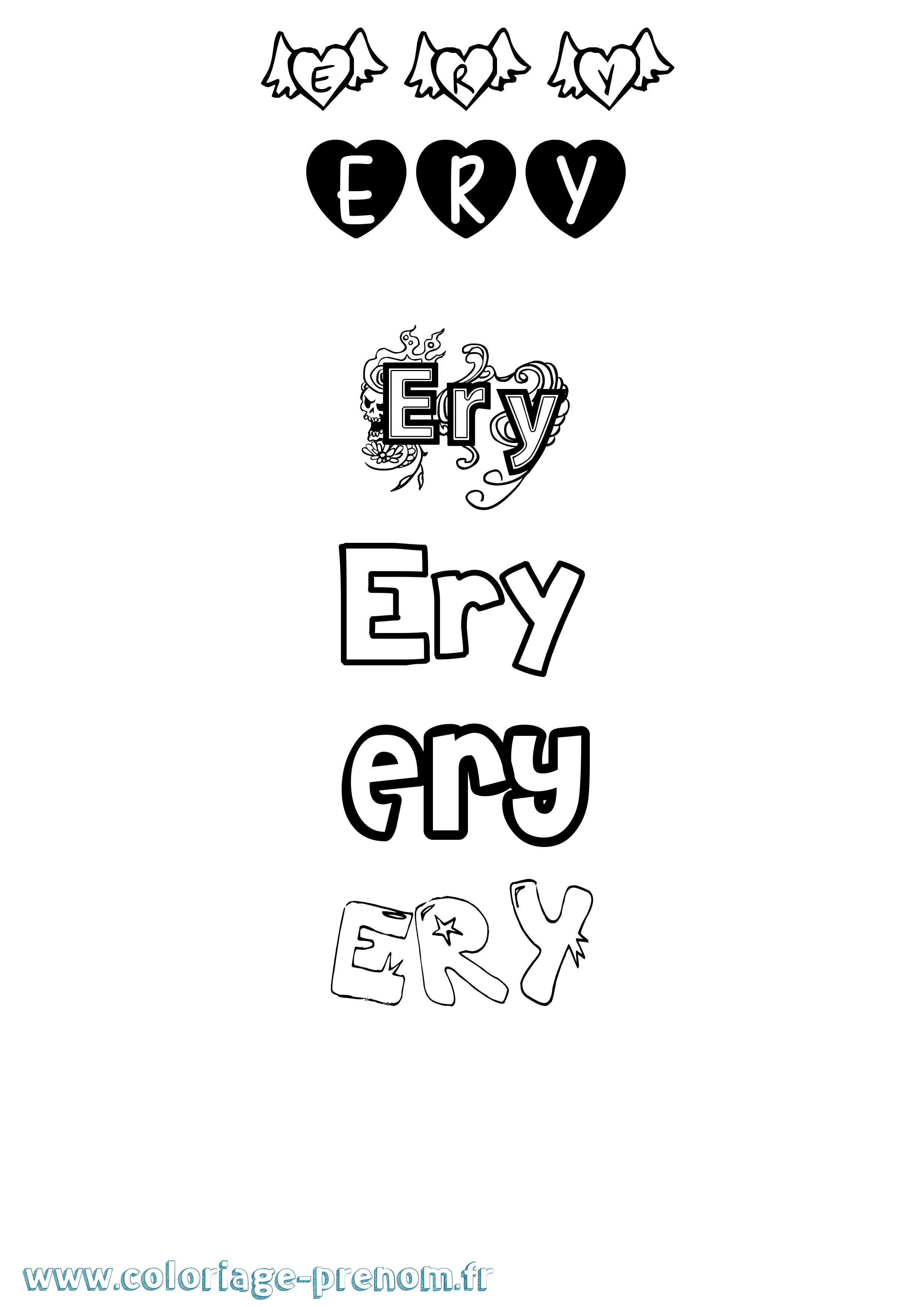 Coloriage Ery Girly Coloriage prénom Ery Girly