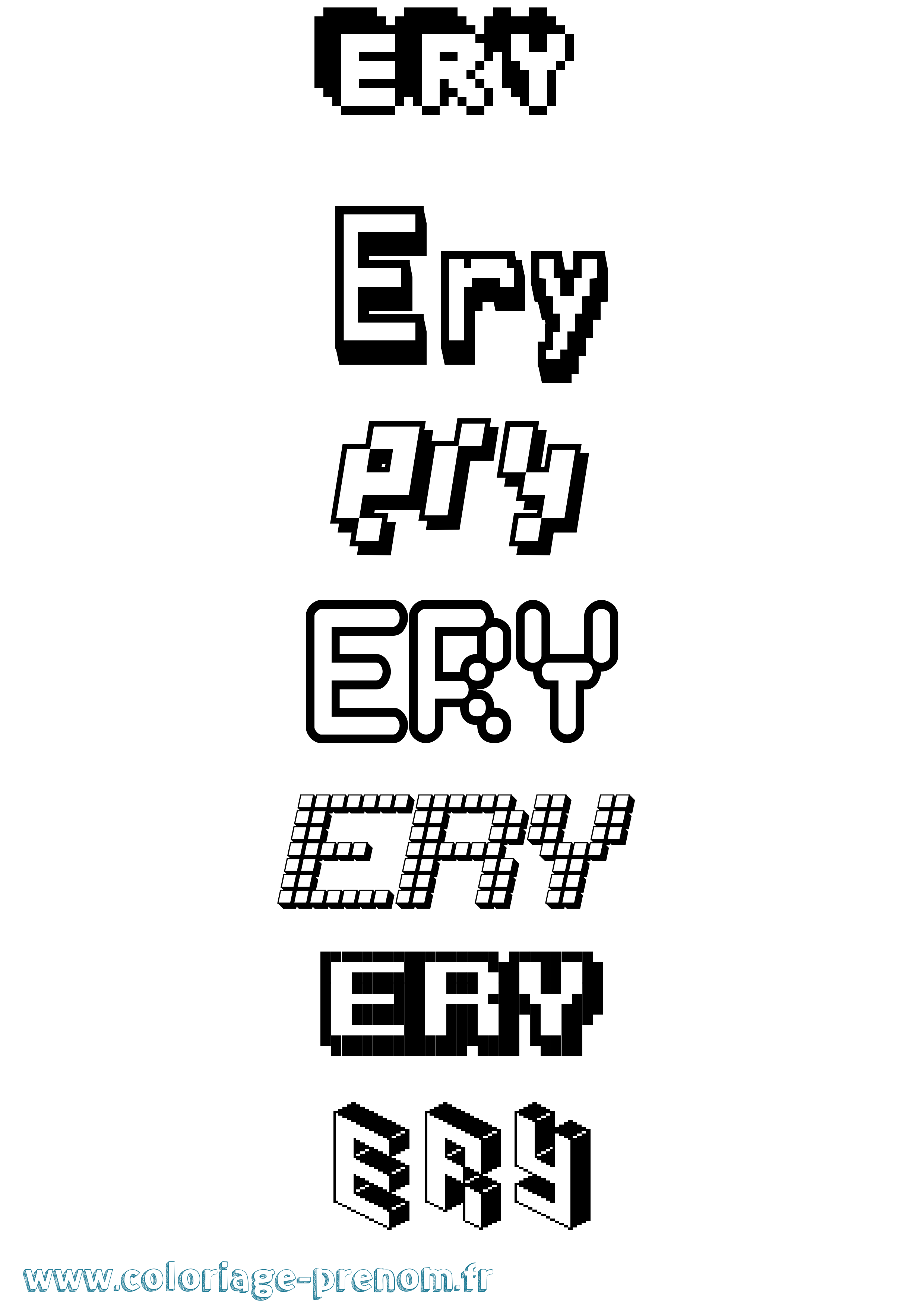 Coloriage Ery Pixel Coloriage prénom Ery Pixel
