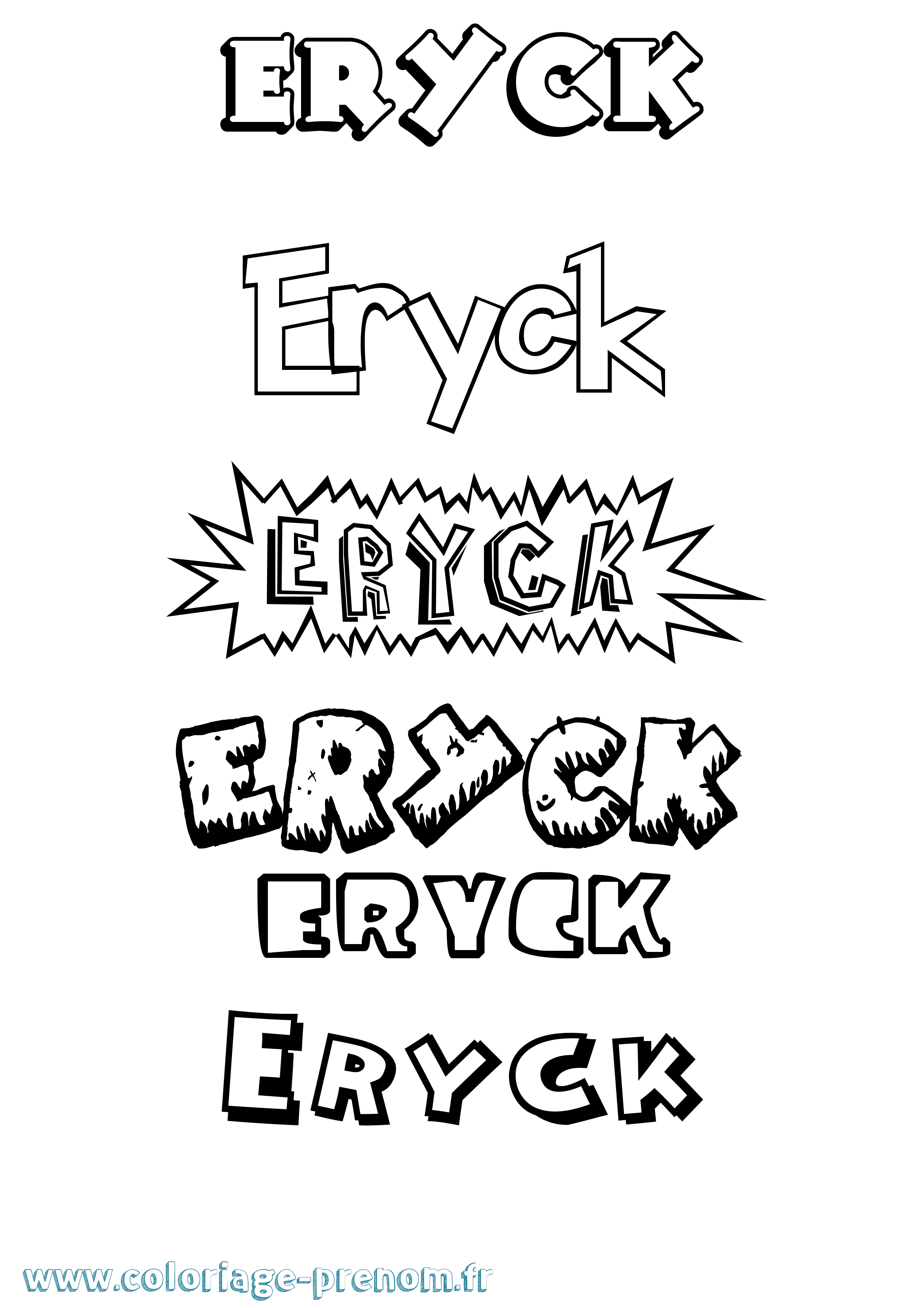 Coloriage Eryck Dessin Animé Coloriage prénom Eryck Dessin Animé