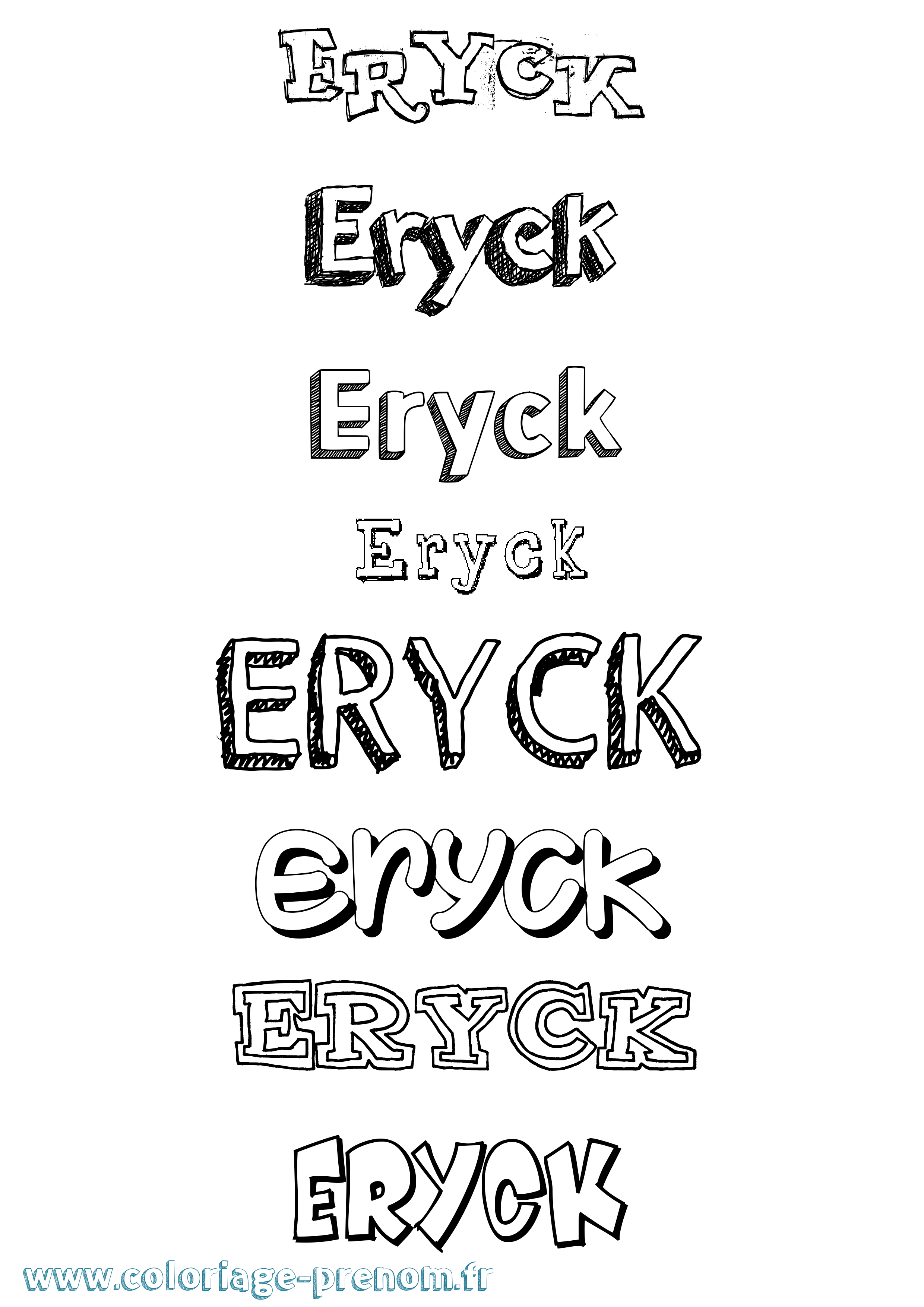 Coloriage Eryck Dessiné Coloriage prénom Eryck Dessiné