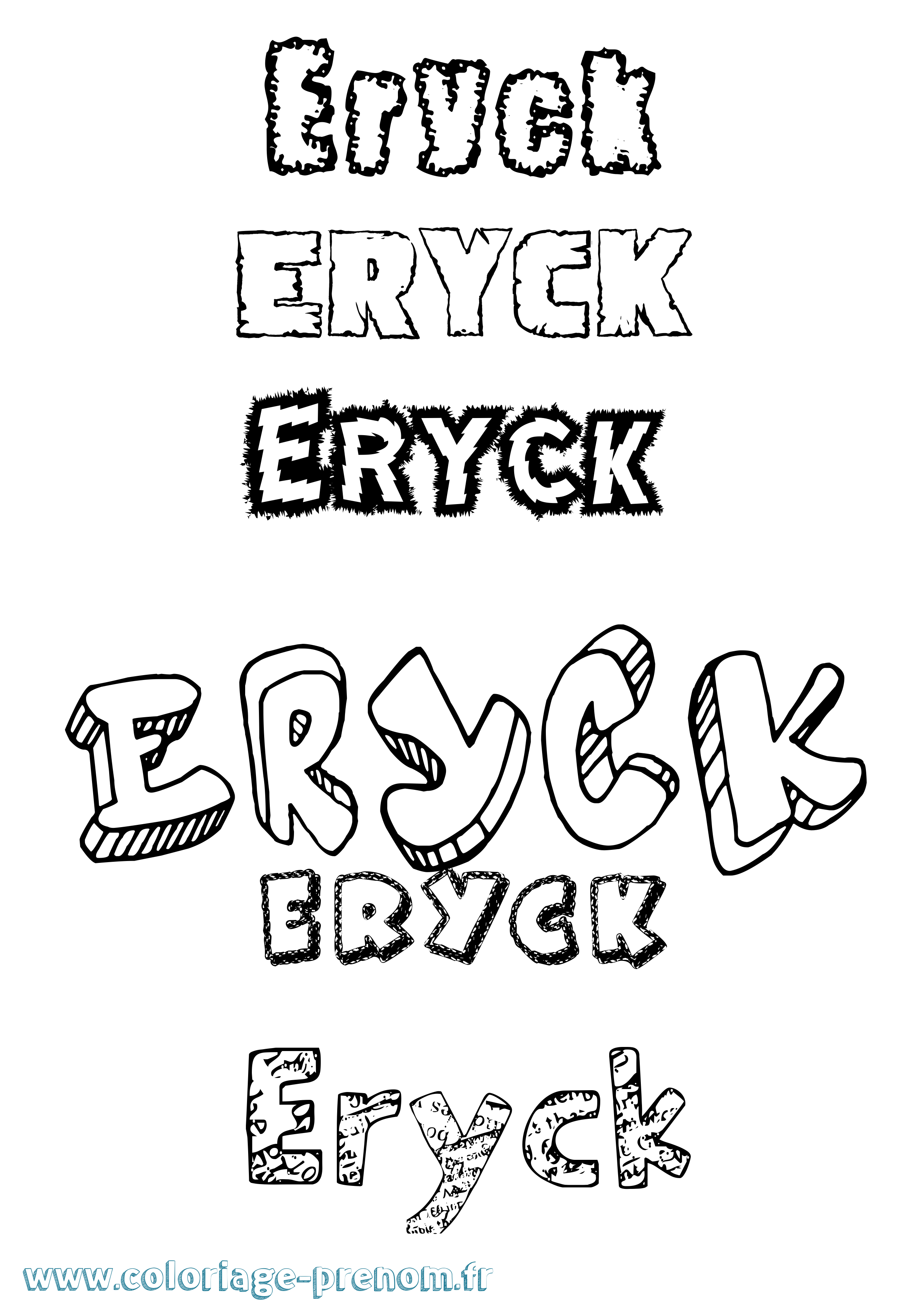 Coloriage Eryck Destructuré Coloriage prénom Eryck Destructuré