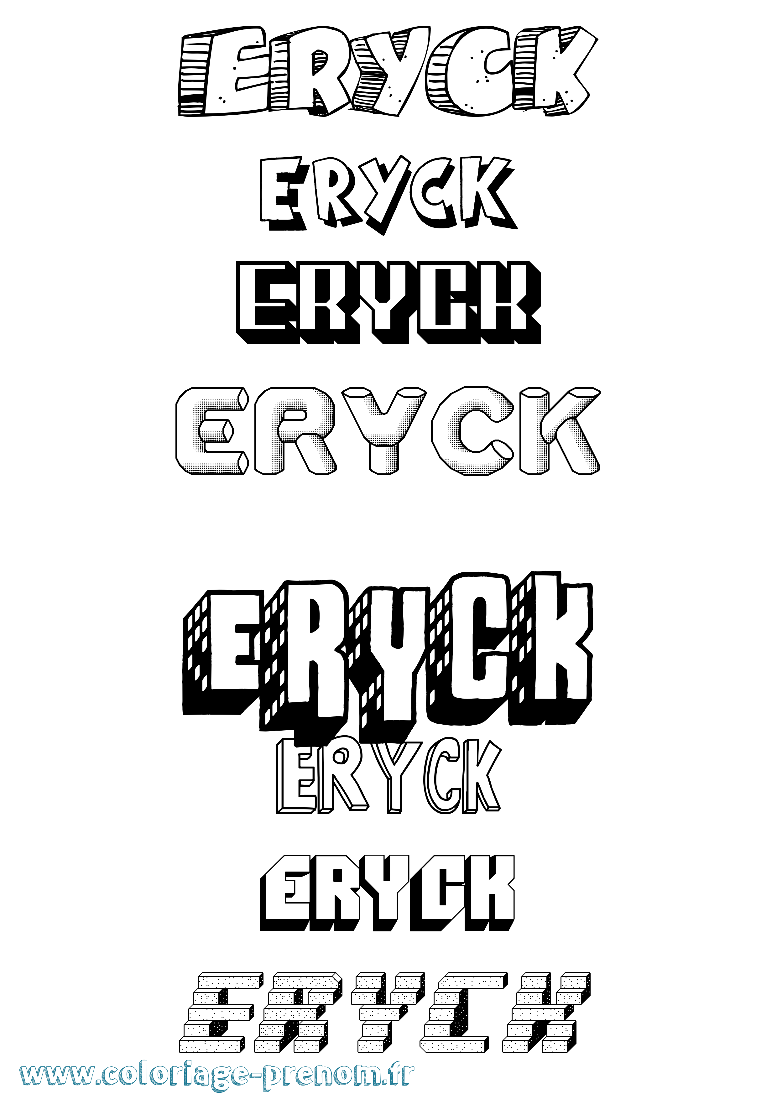 Coloriage Eryck Effet 3D Coloriage prénom Eryck Effet 3D