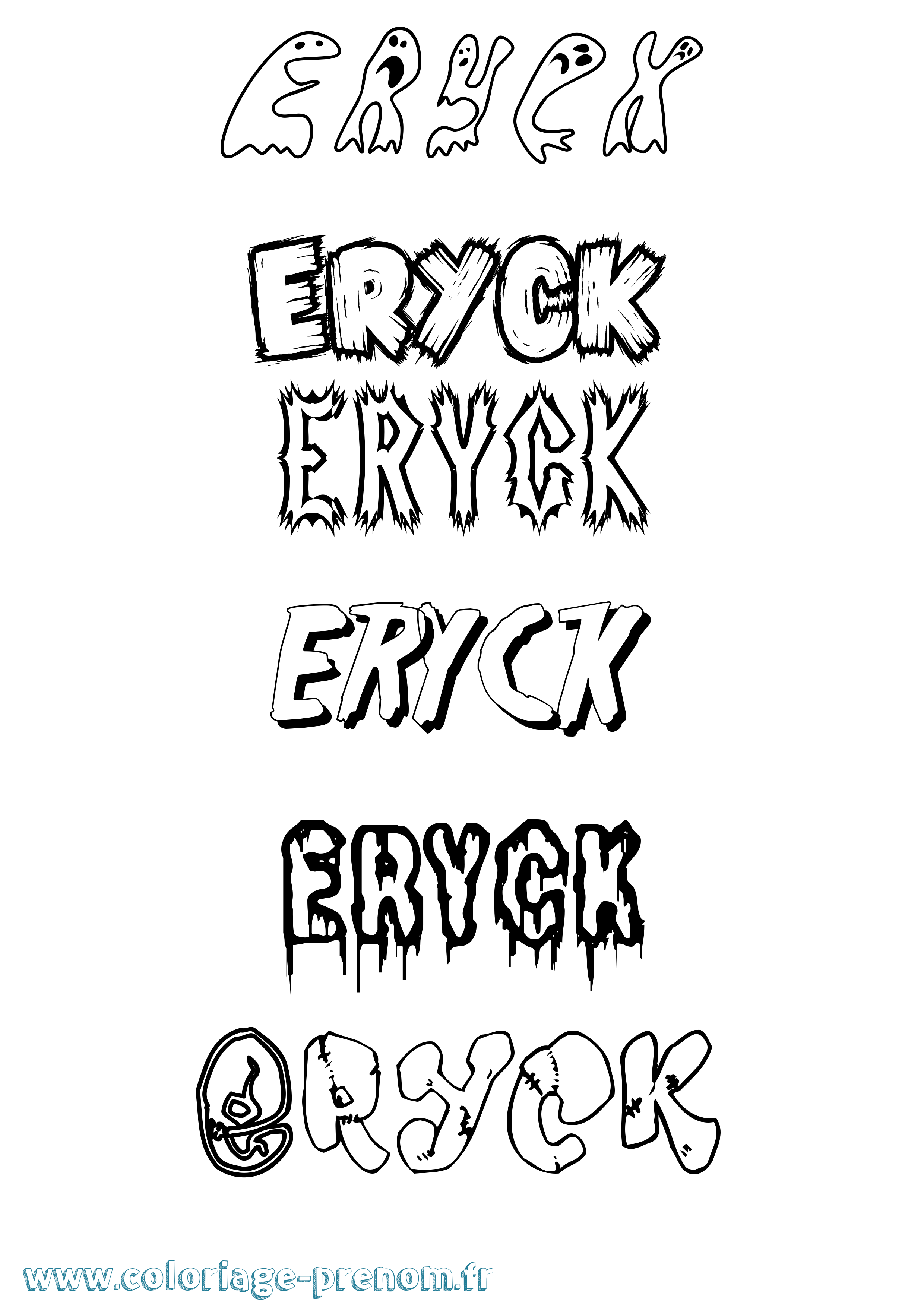 Coloriage Eryck Frisson Coloriage prénom Eryck Frisson