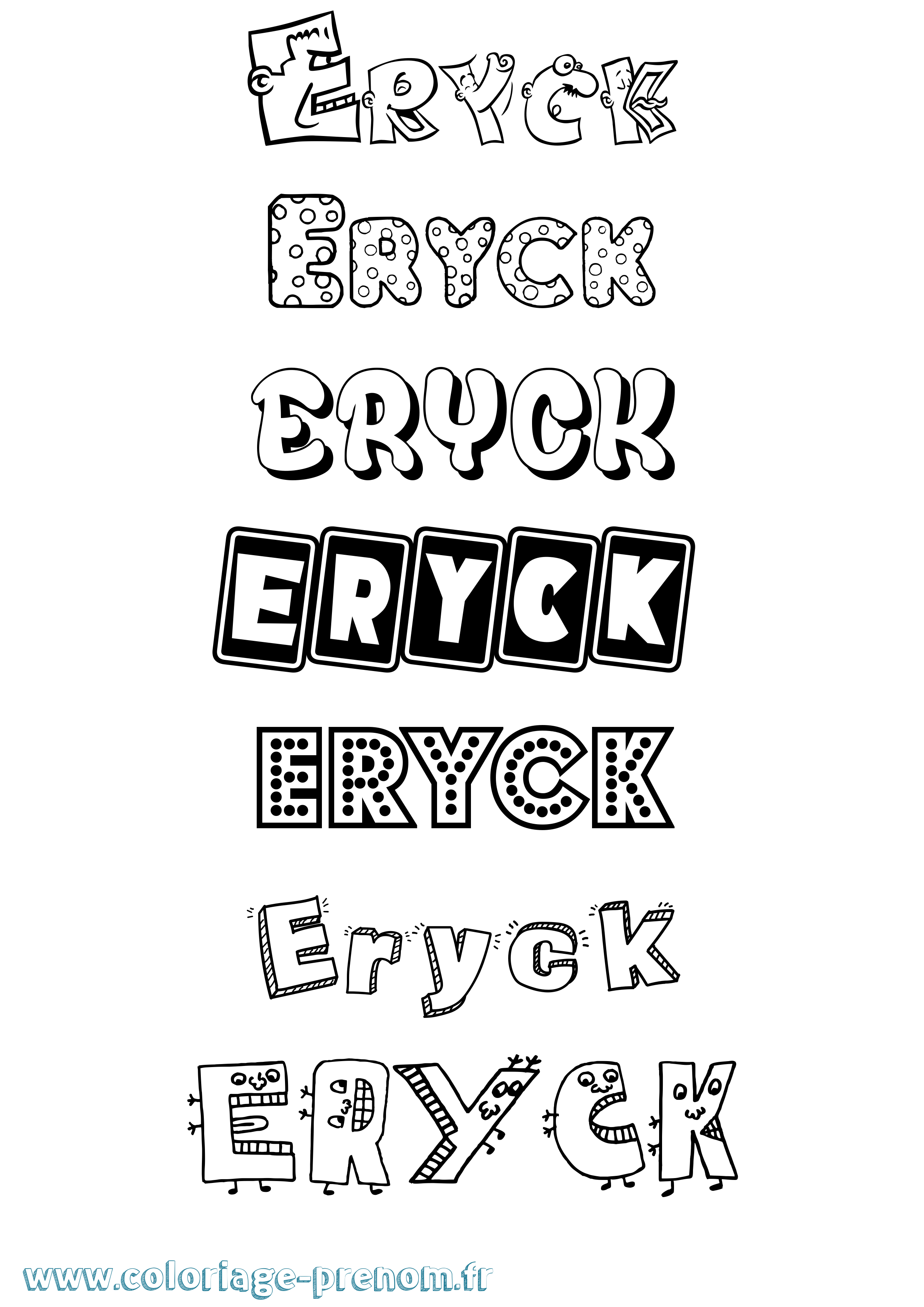 Coloriage Eryck Fun Coloriage prénom Eryck Fun