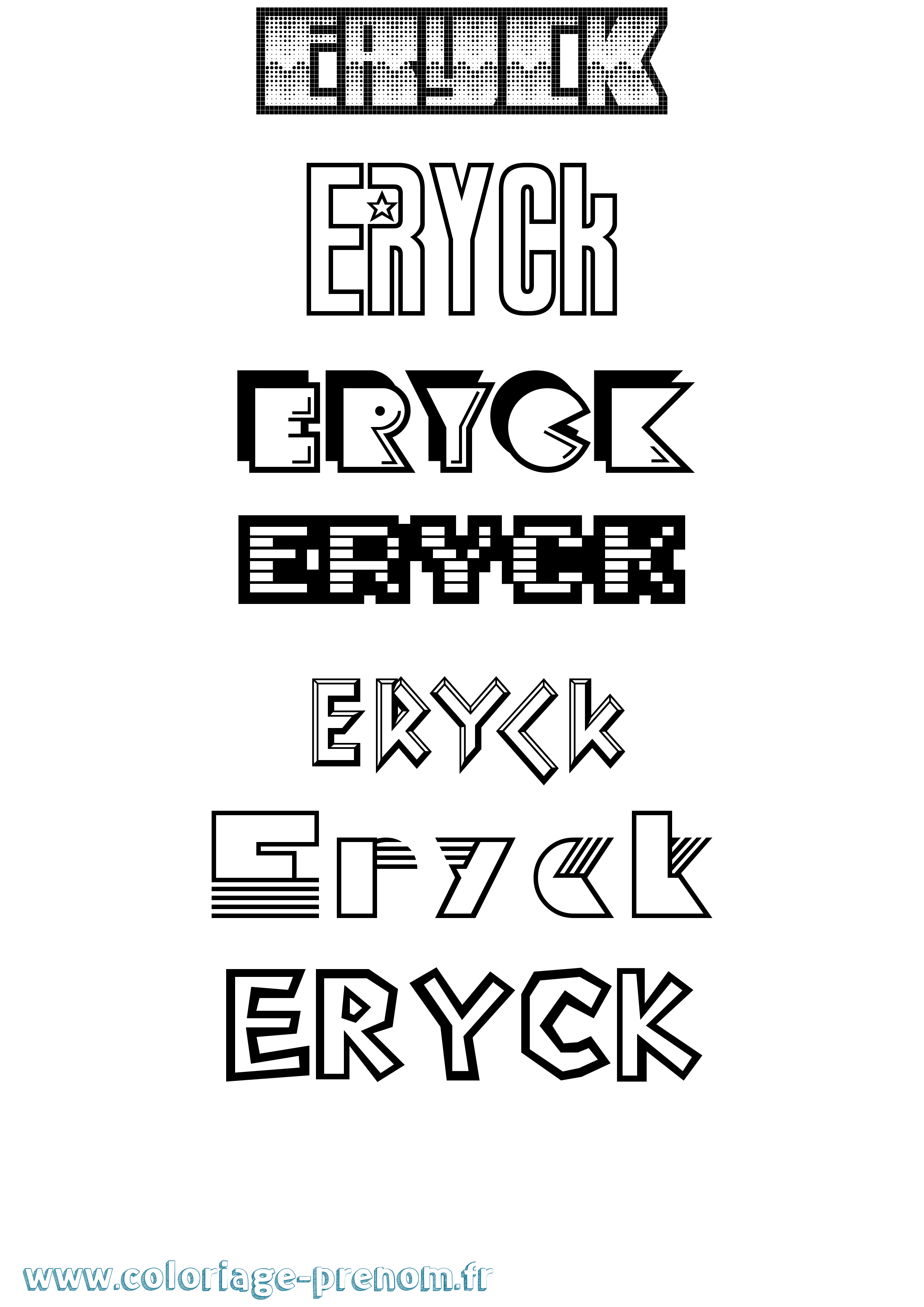 Coloriage Eryck Jeux Vidéos Coloriage prénom Eryck Jeux Vidéos