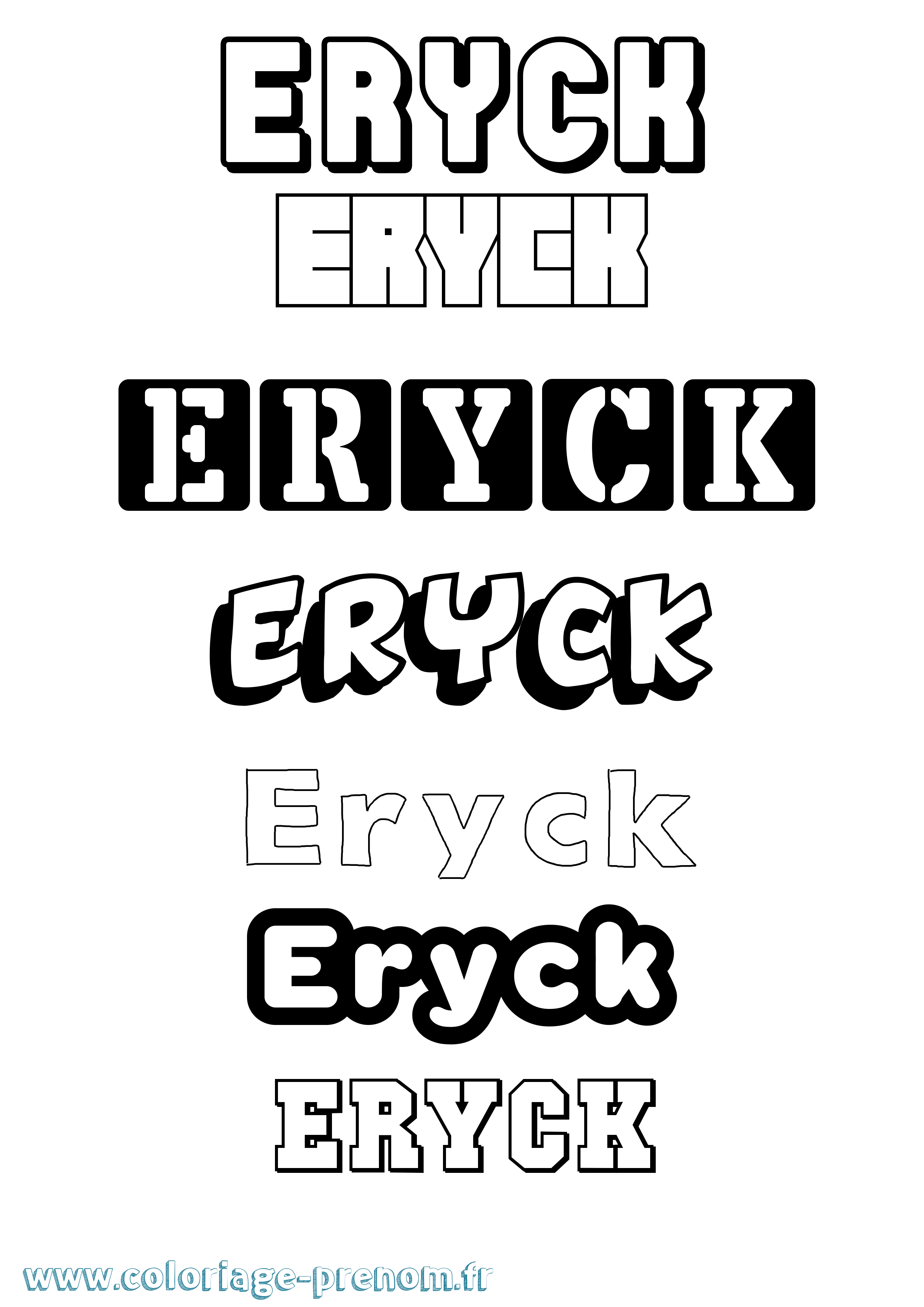 Coloriage Eryck Simple Coloriage prénom Eryck Simple