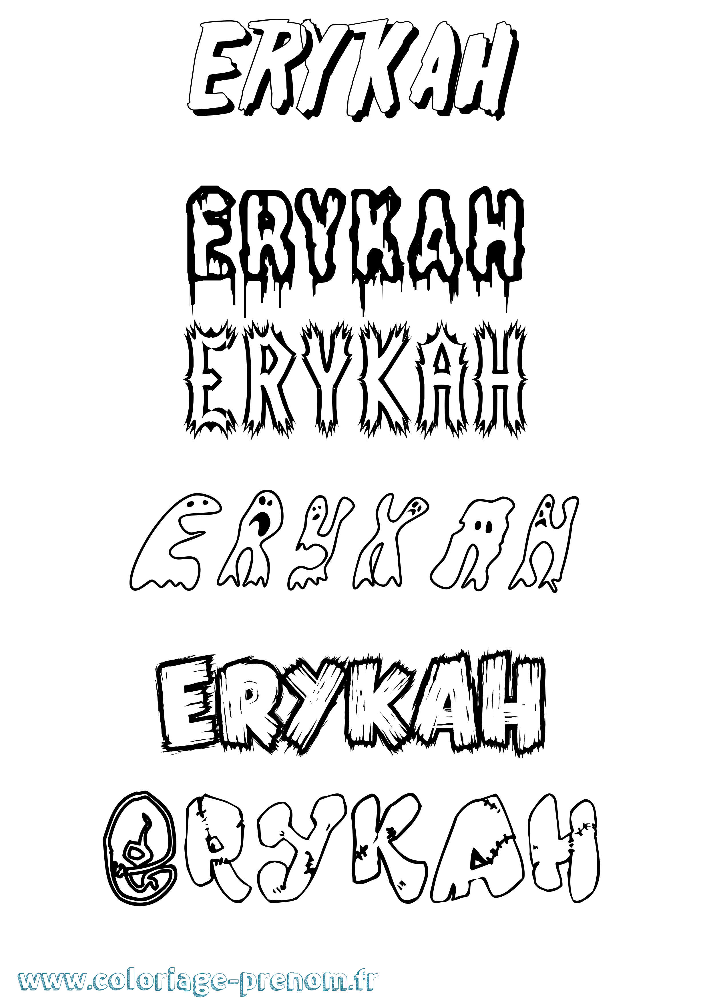 Coloriage Erykah Frisson Coloriage prénom Erykah Frisson
