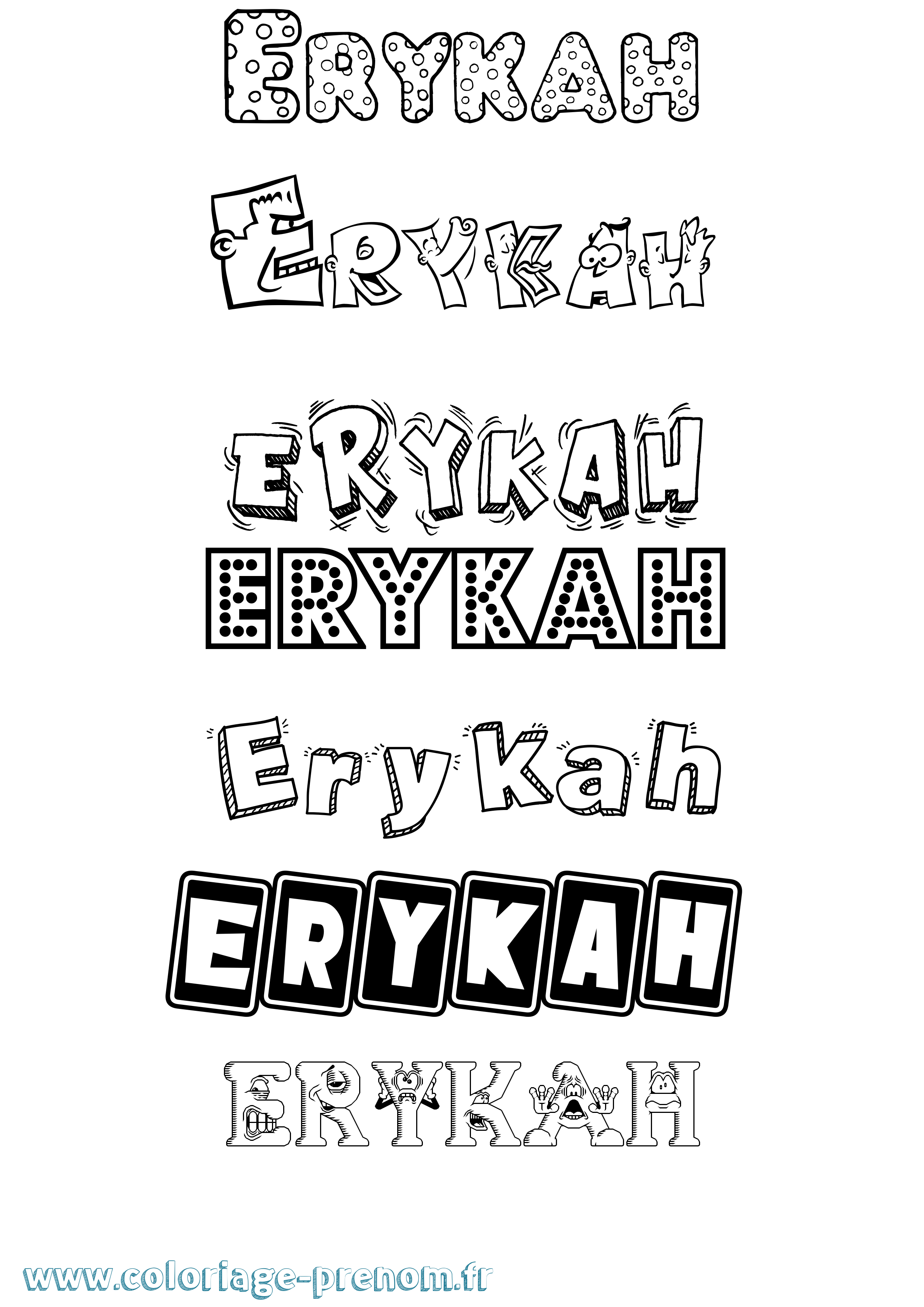Coloriage Erykah Fun Coloriage prénom Erykah Fun