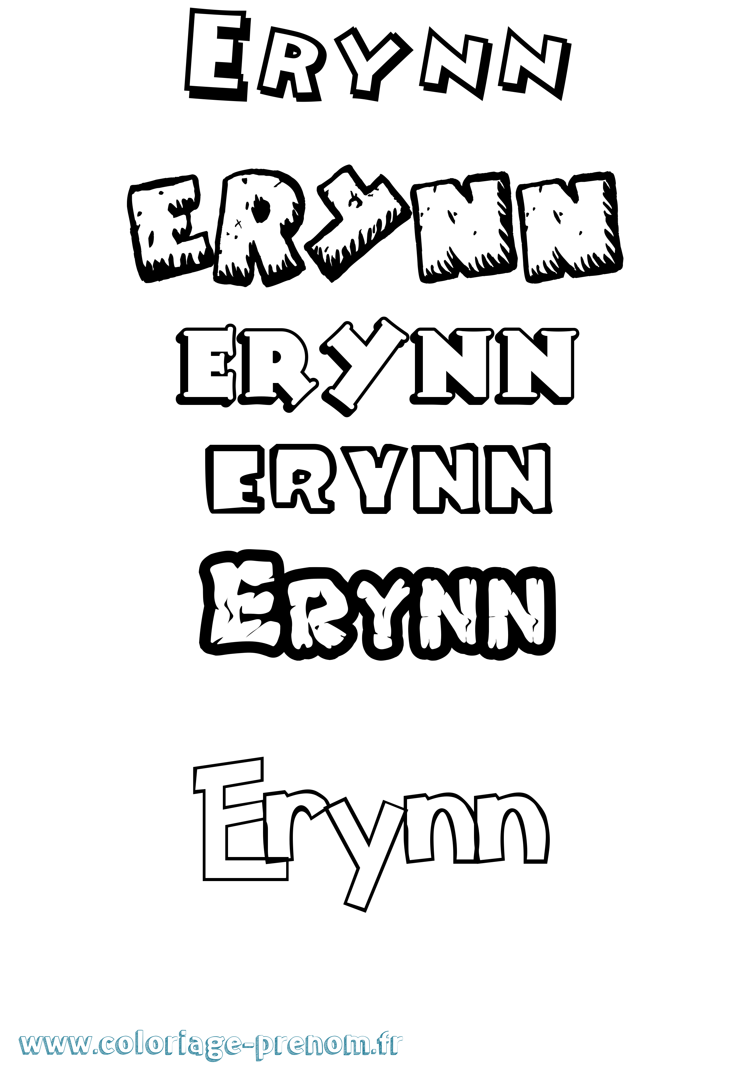 Coloriage Erynn Dessin Animé Coloriage prénom Erynn Dessin Animé
