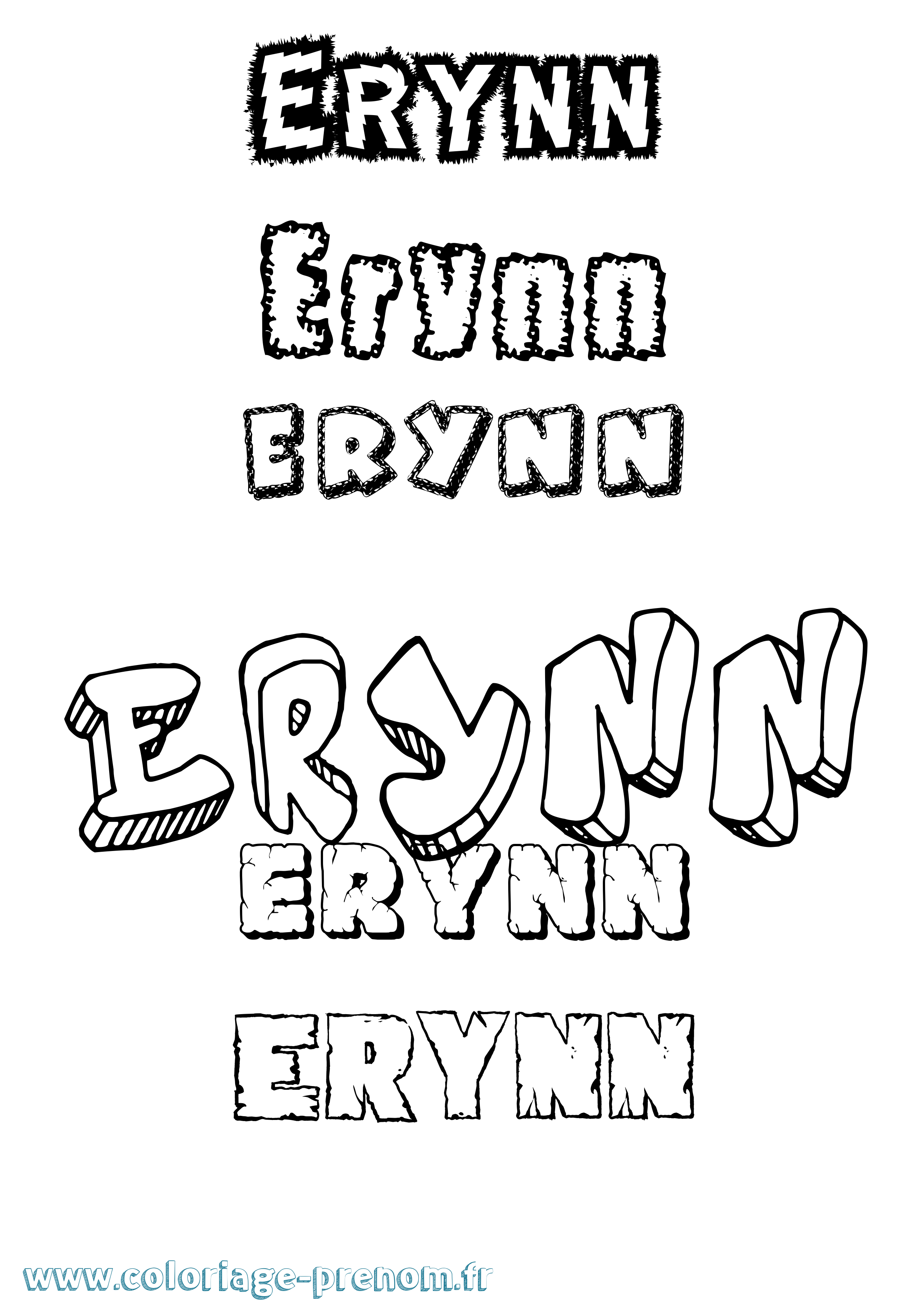 Coloriage Erynn Destructuré Coloriage prénom Erynn Destructuré