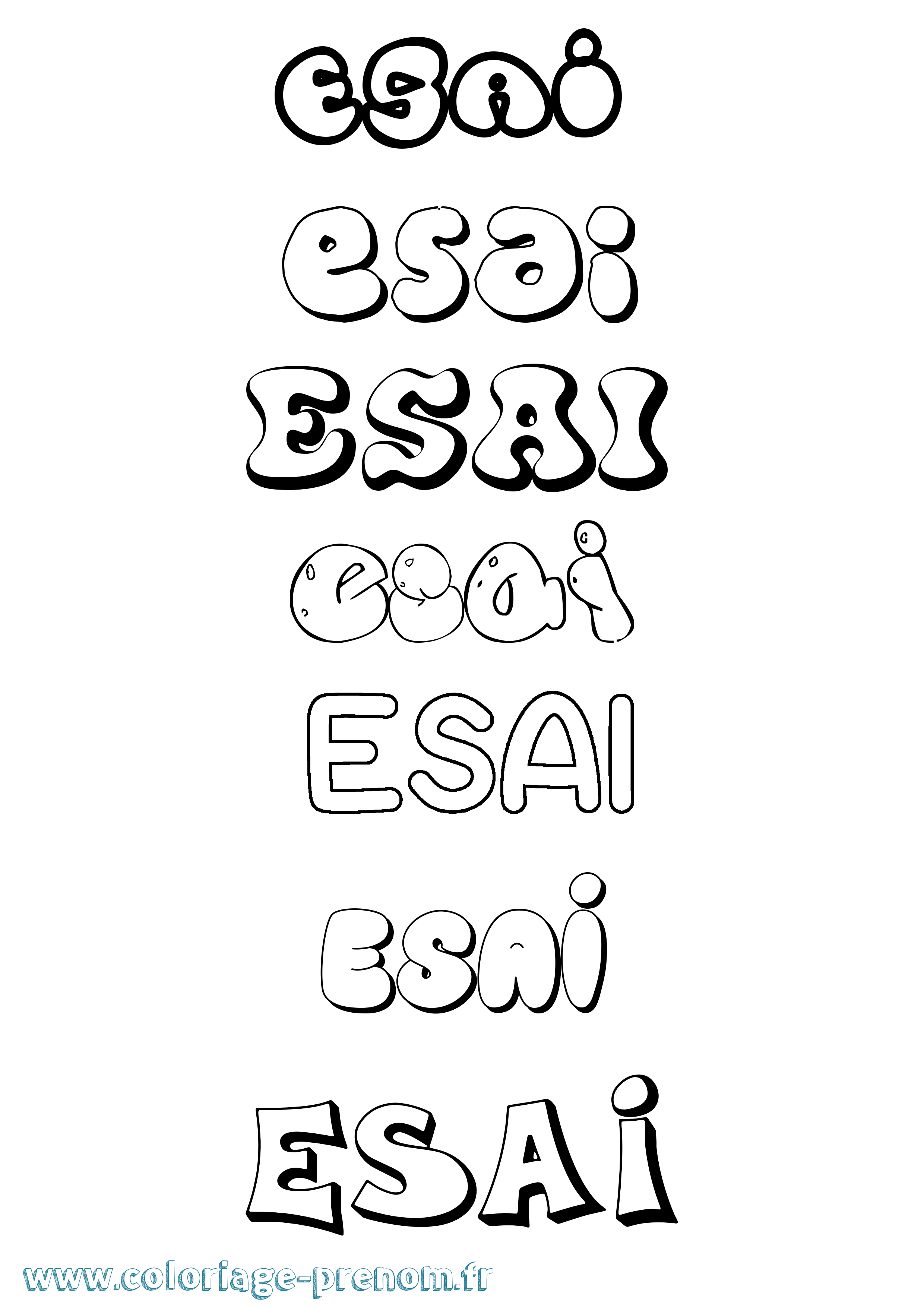 Coloriage Esai Bubble Coloriage prénom Esai Bubble