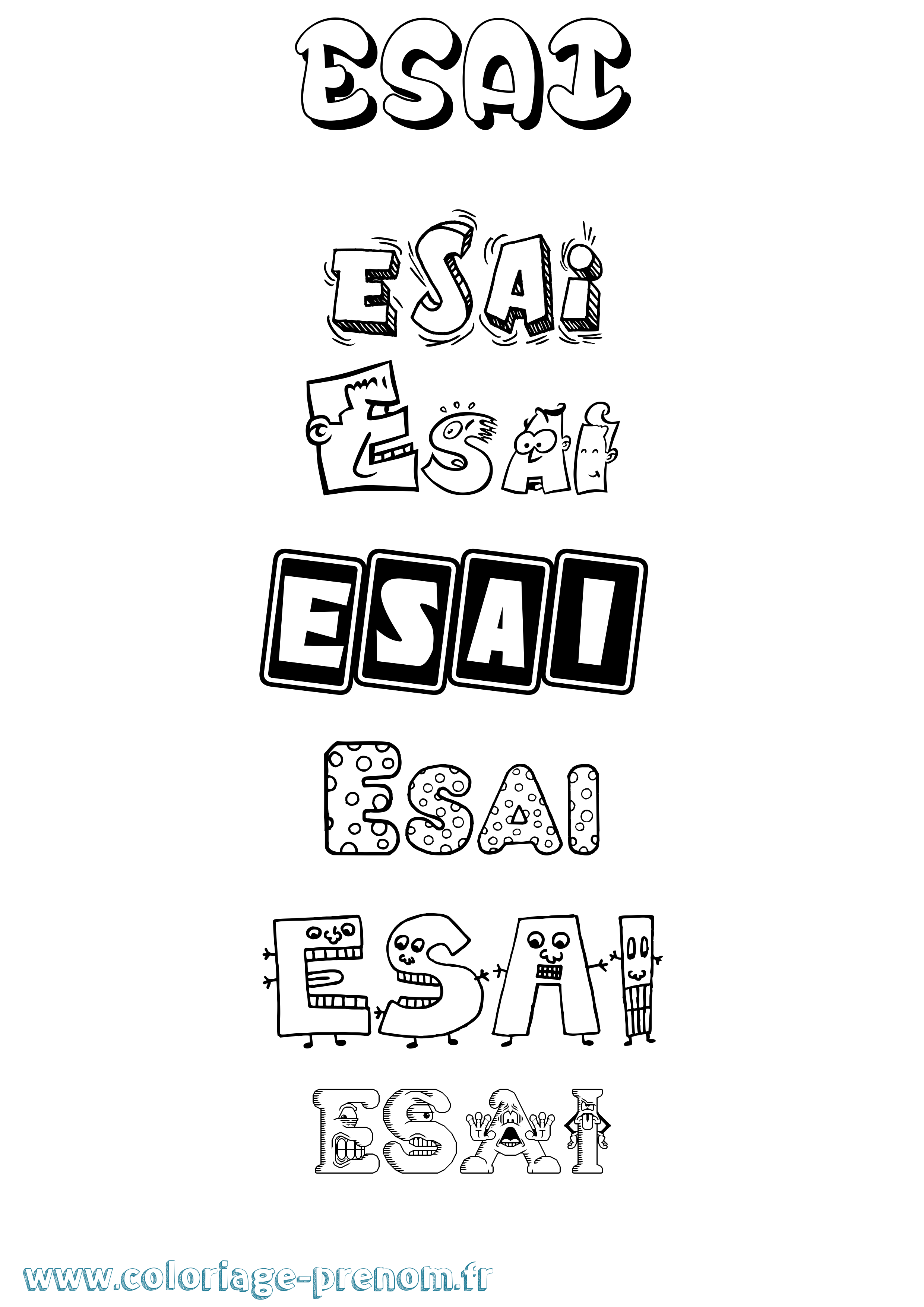 Coloriage Esai Fun Coloriage prénom Esai Fun