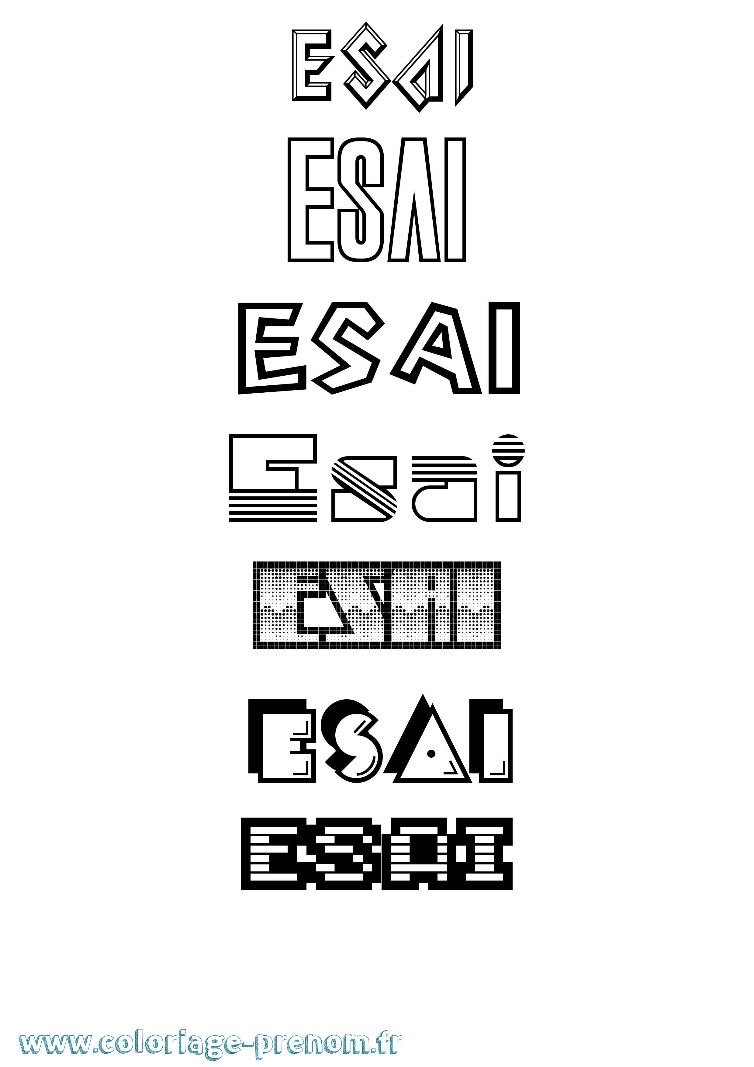 Coloriage Esai Jeux Vidéos Coloriage prénom Esai Jeux Vidéos