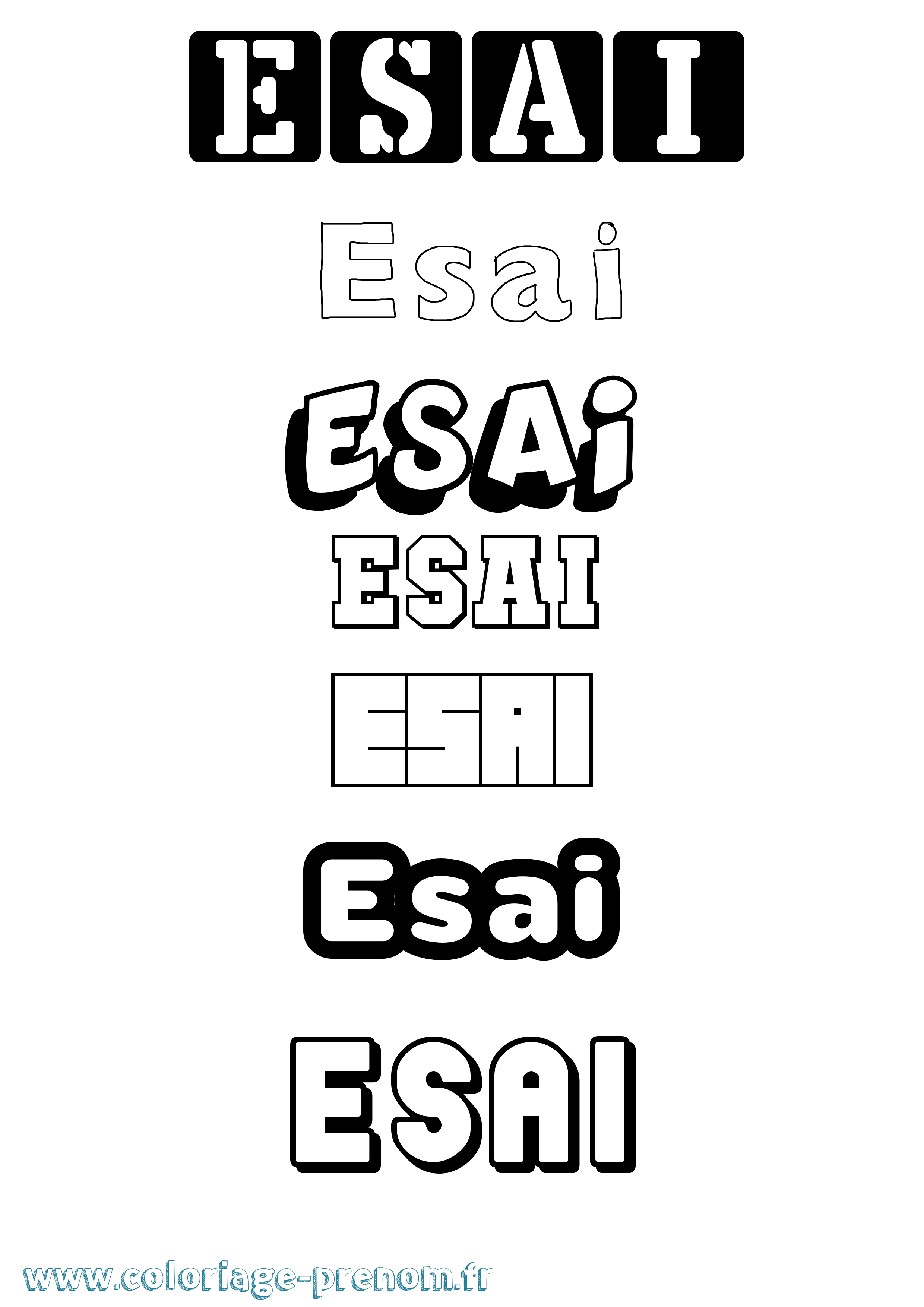 Coloriage Esai Simple Coloriage prénom Esai Simple