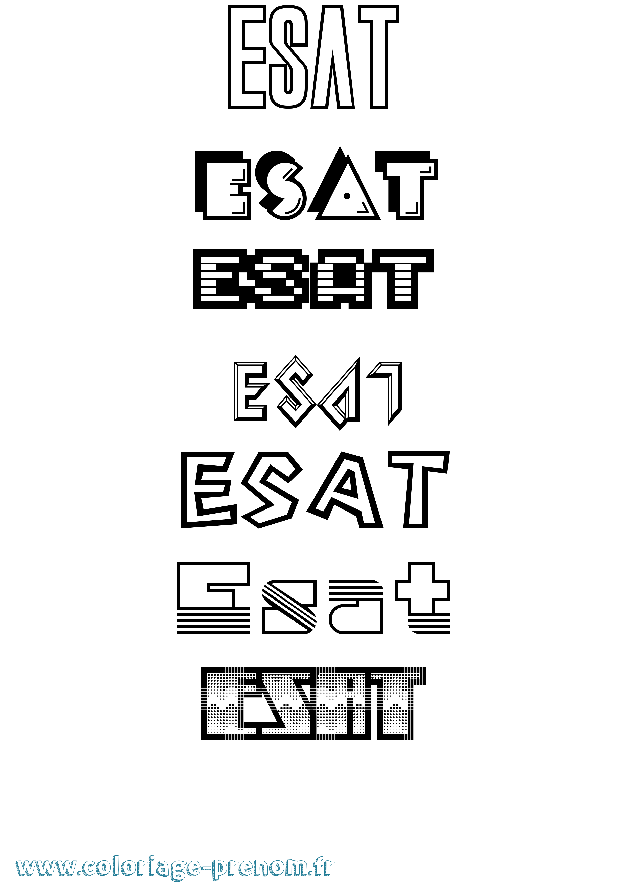 Coloriage Esat Jeux Vidéos Coloriage prénom Esat Jeux Vidéos