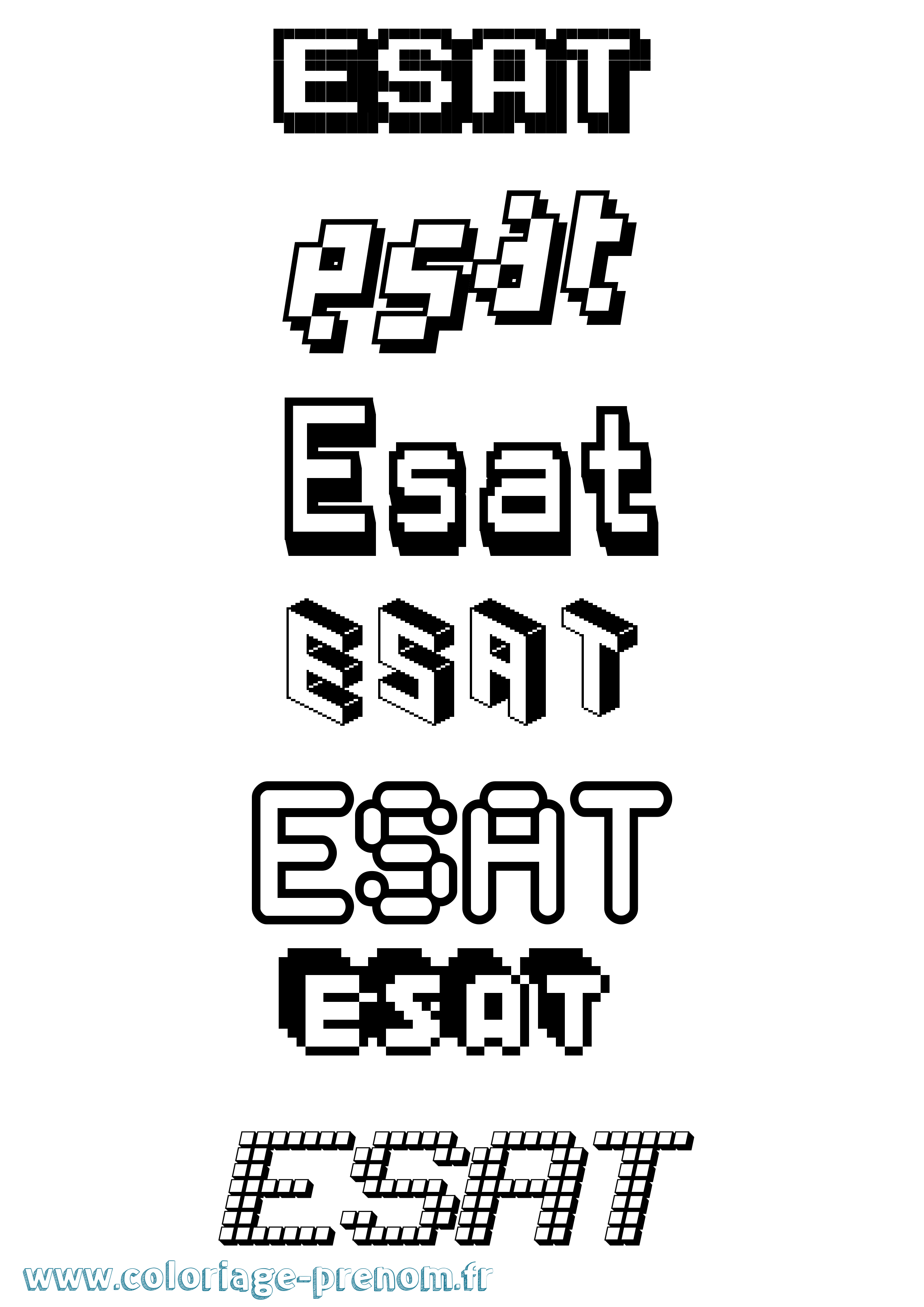 Coloriage Esat Pixel Coloriage prénom Esat Pixel