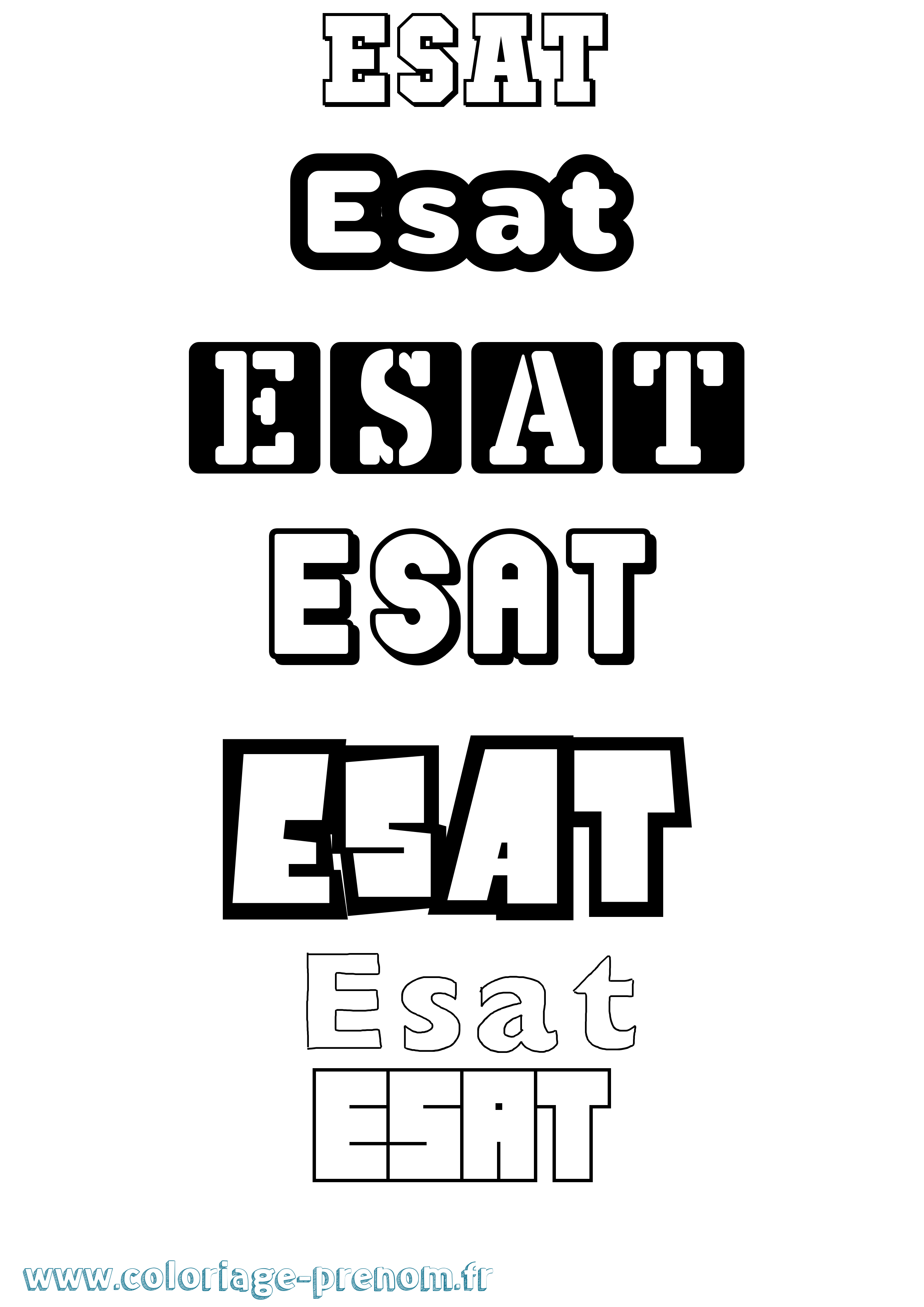 Coloriage Esat Simple Coloriage prénom Esat Simple