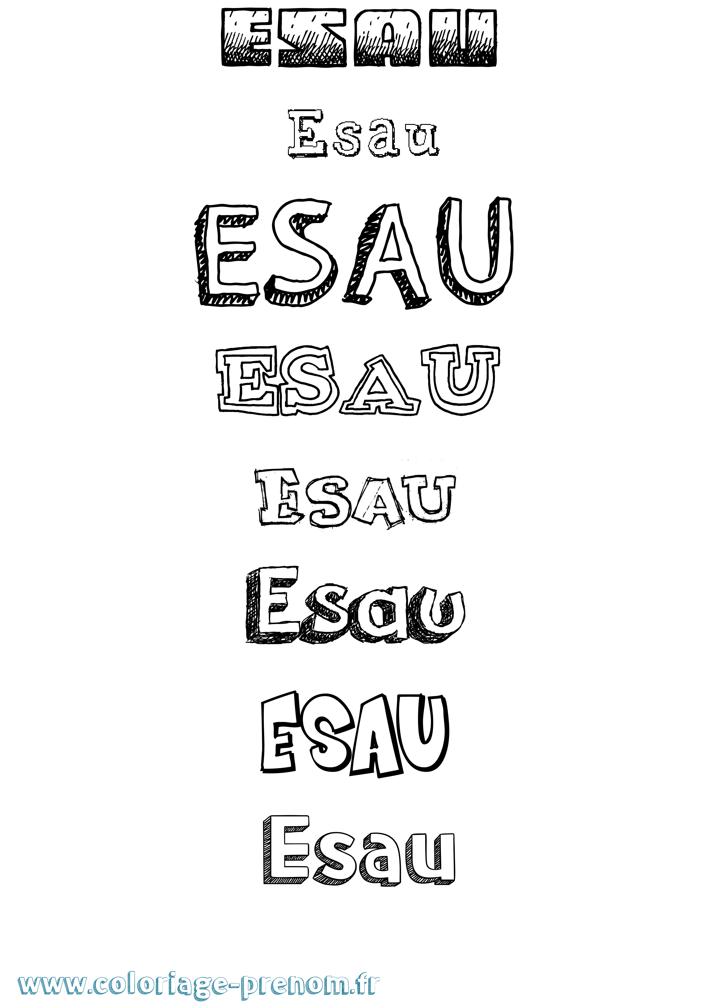 Coloriage Esau Dessiné Coloriage prénom Esau Dessiné