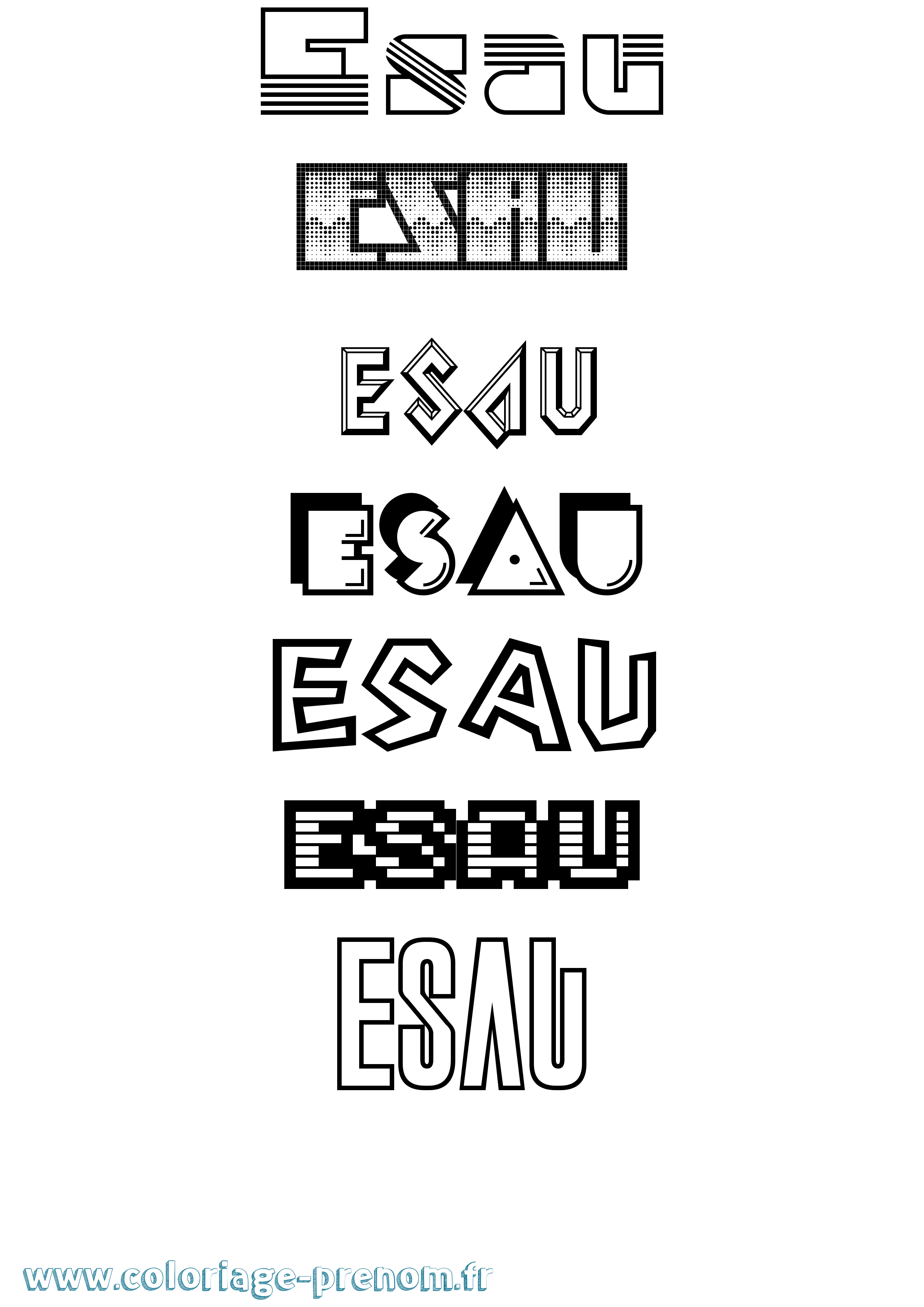 Coloriage Esau Jeux Vidéos Coloriage prénom Esau Jeux Vidéos