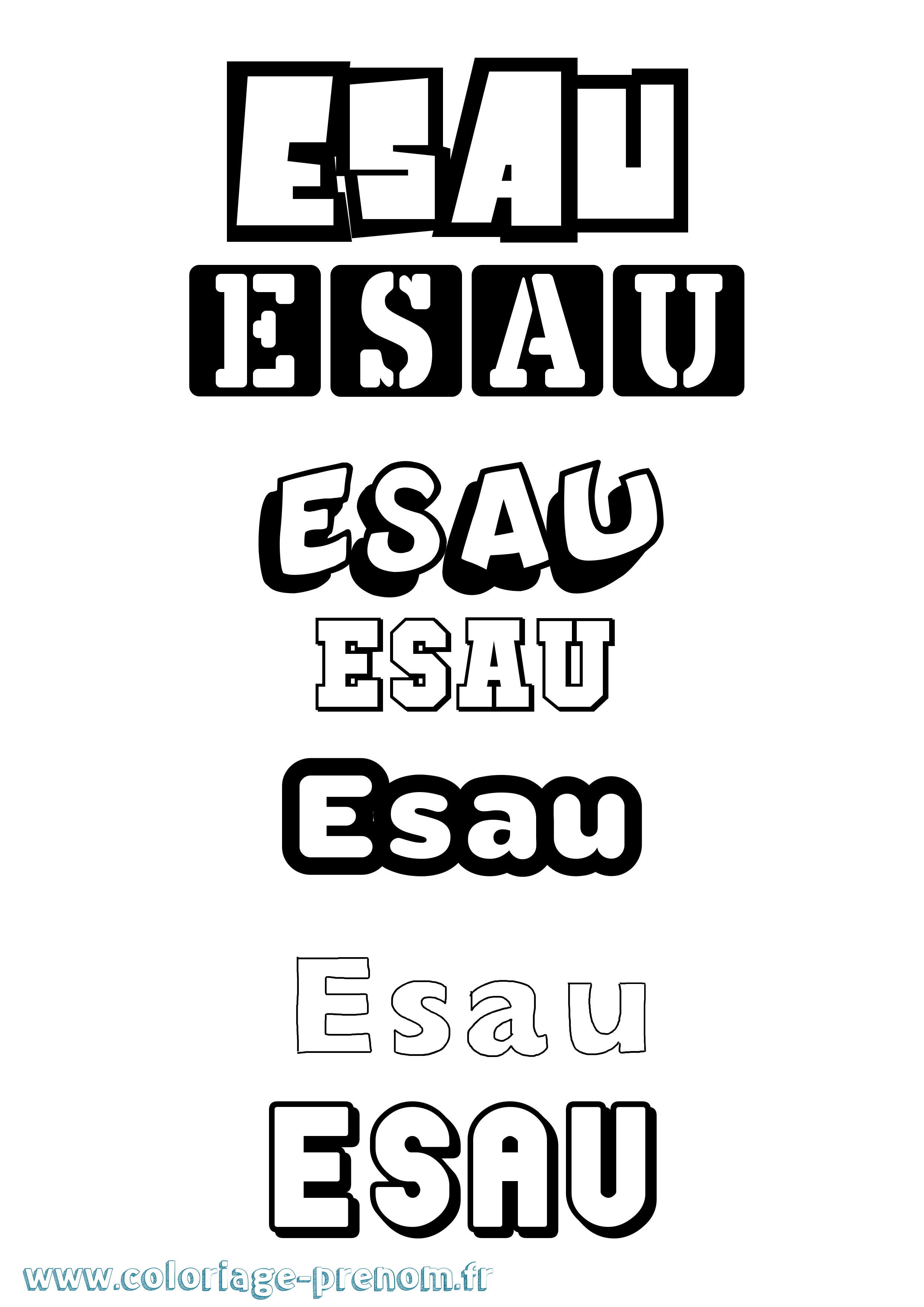 Coloriage Esau Simple Coloriage prénom Esau Simple