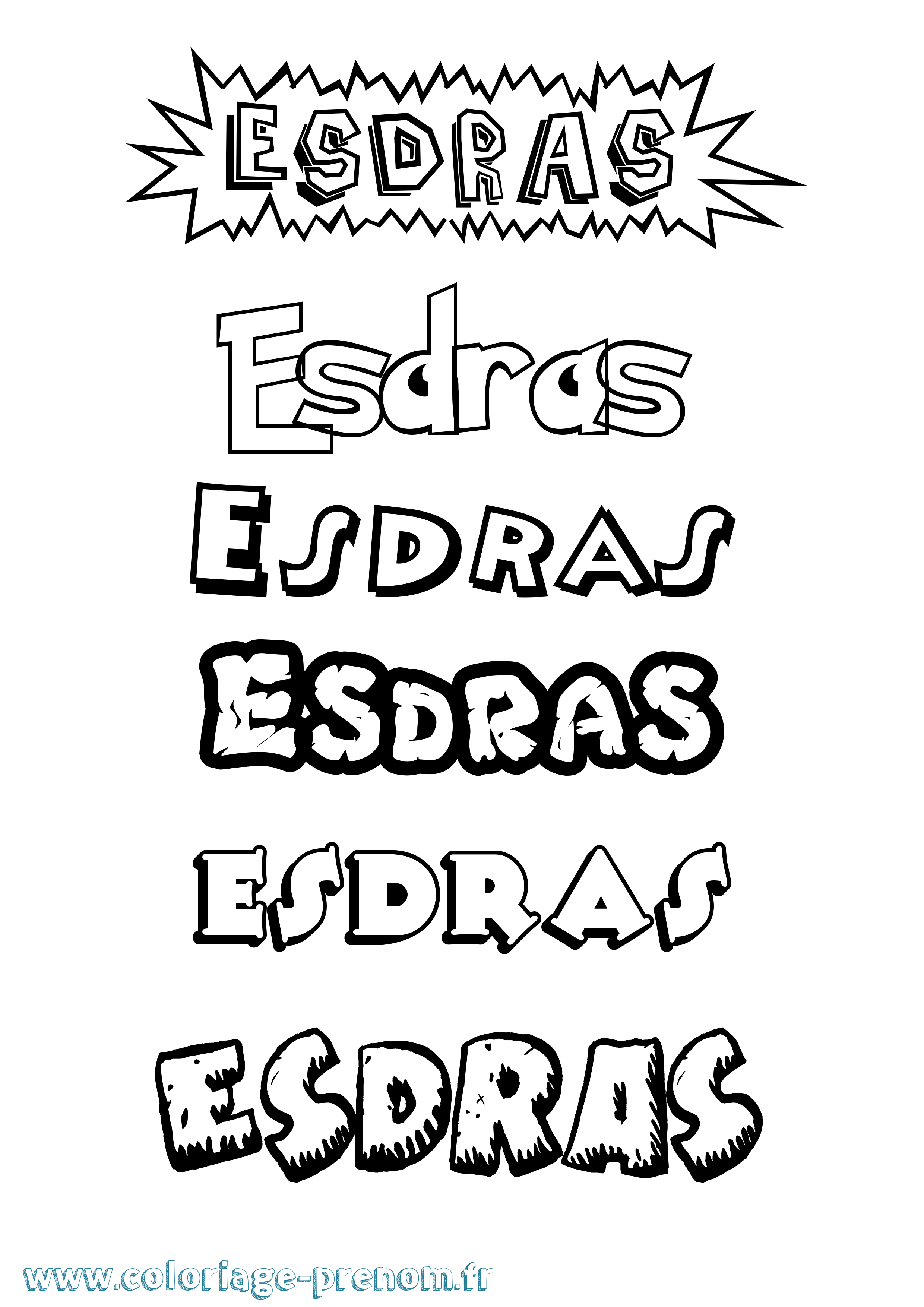 Coloriage Esdras Dessin Animé Coloriage prénom Esdras Dessin Animé