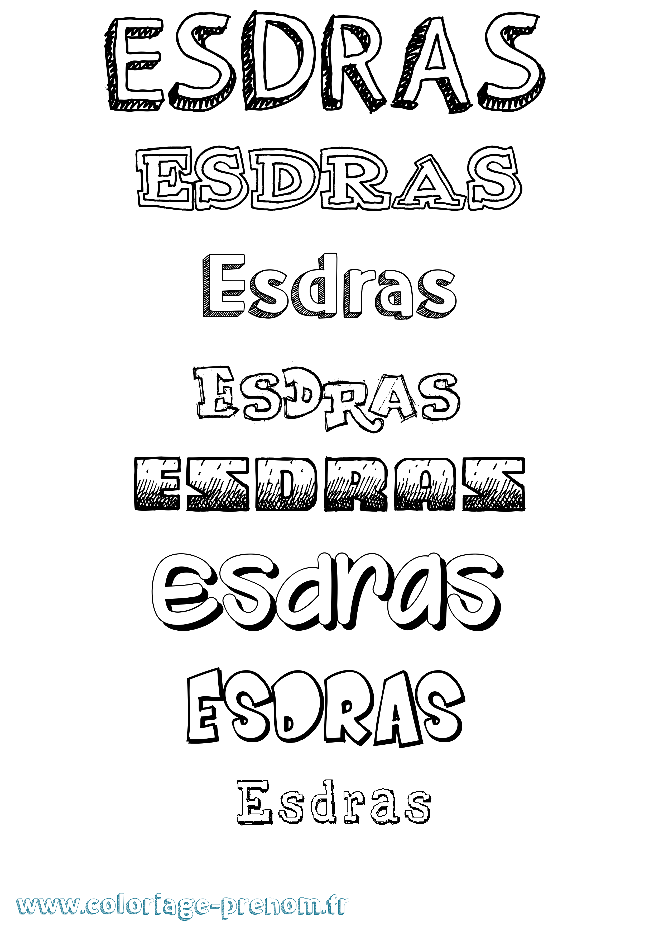 Coloriage Esdras Dessiné Coloriage prénom Esdras Dessiné