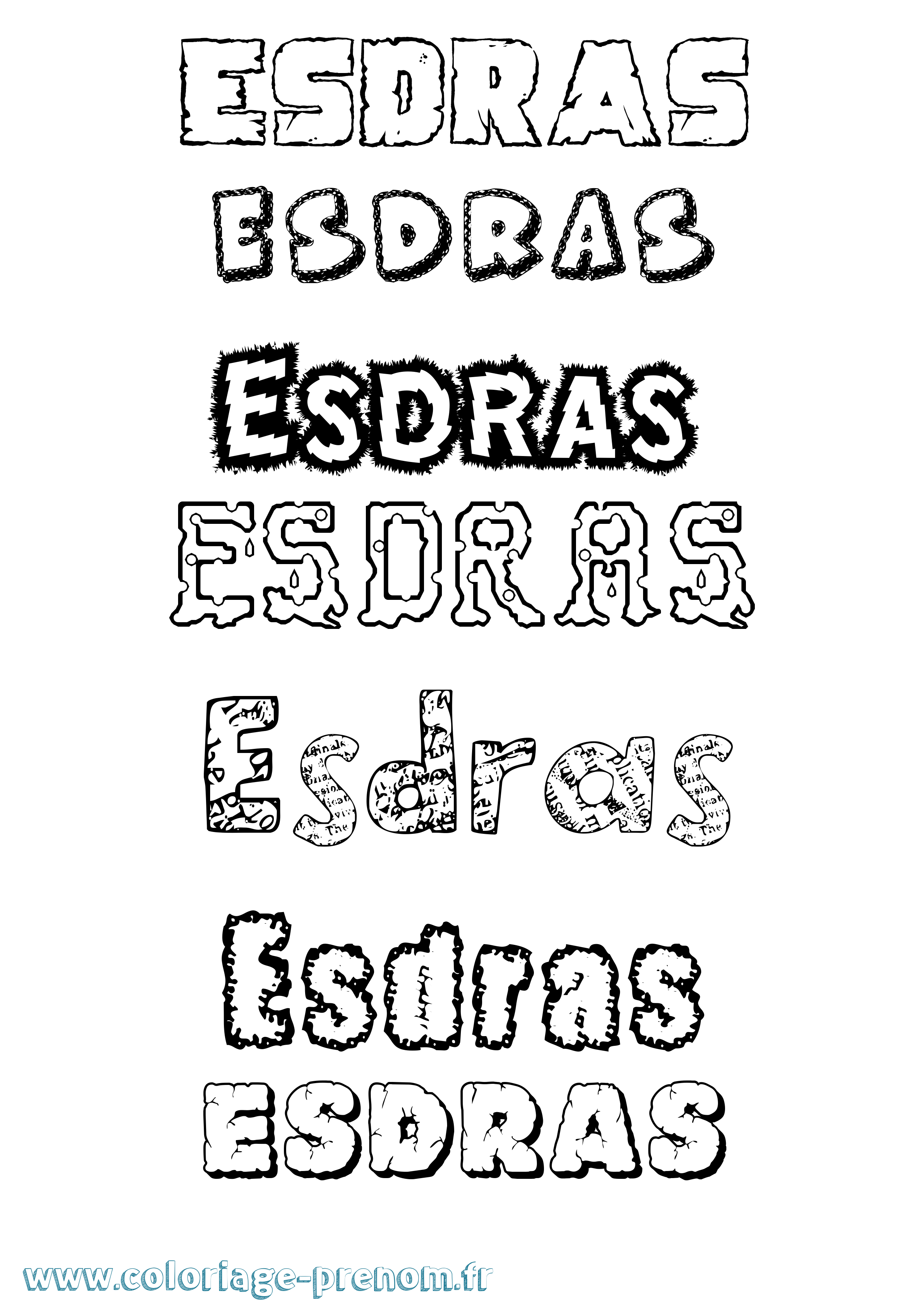Coloriage Esdras Destructuré Coloriage prénom Esdras Destructuré