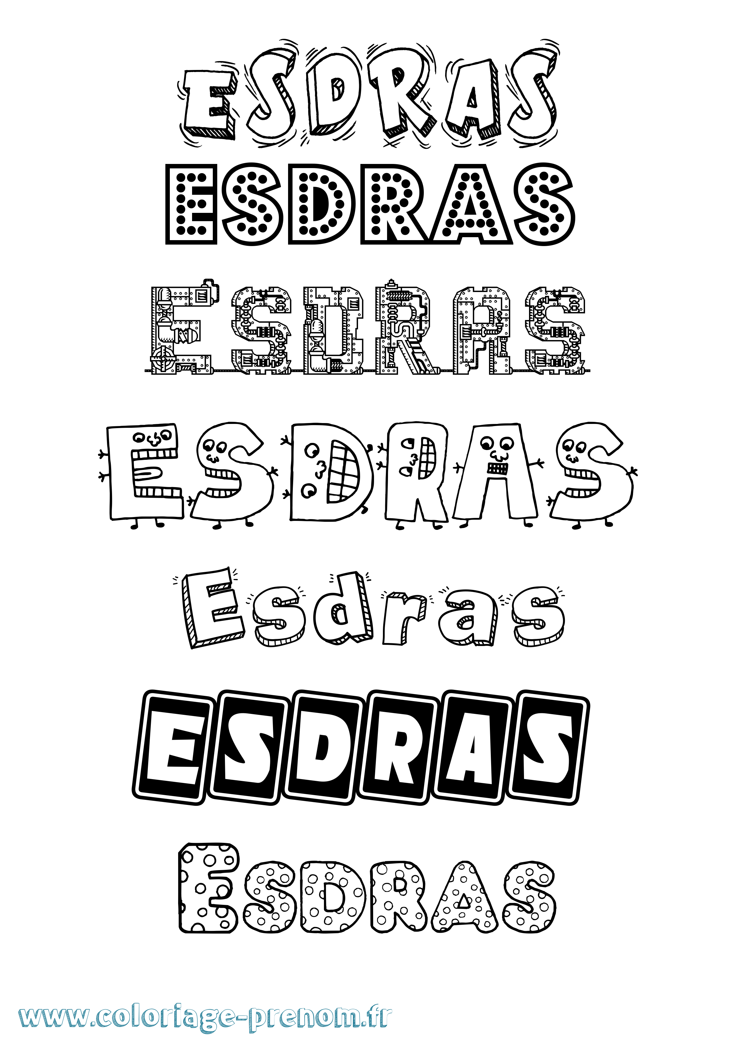Coloriage Esdras Fun Coloriage prénom Esdras Fun