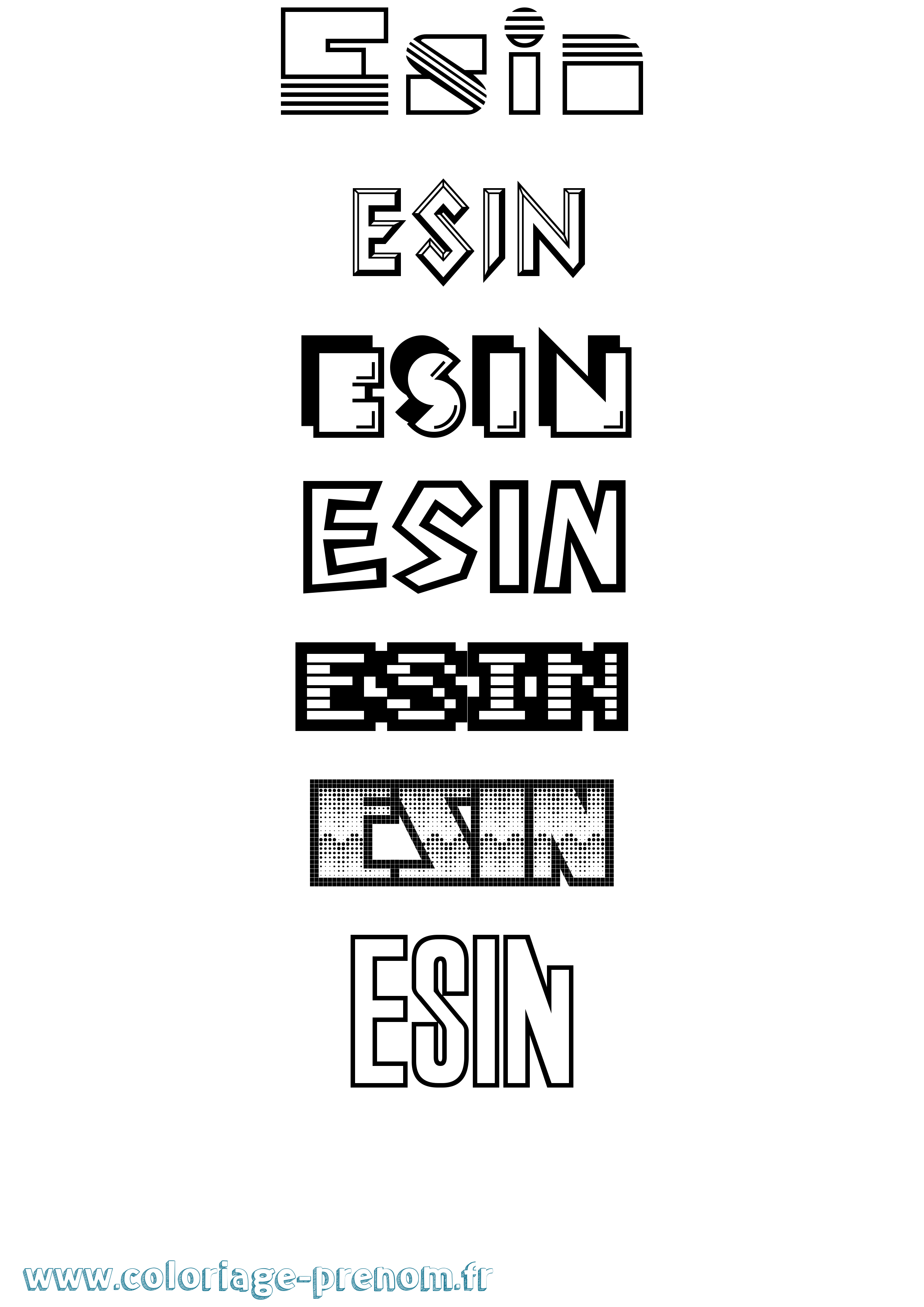 Coloriage Esin Jeux Vidéos Coloriage prénom Esin Jeux Vidéos