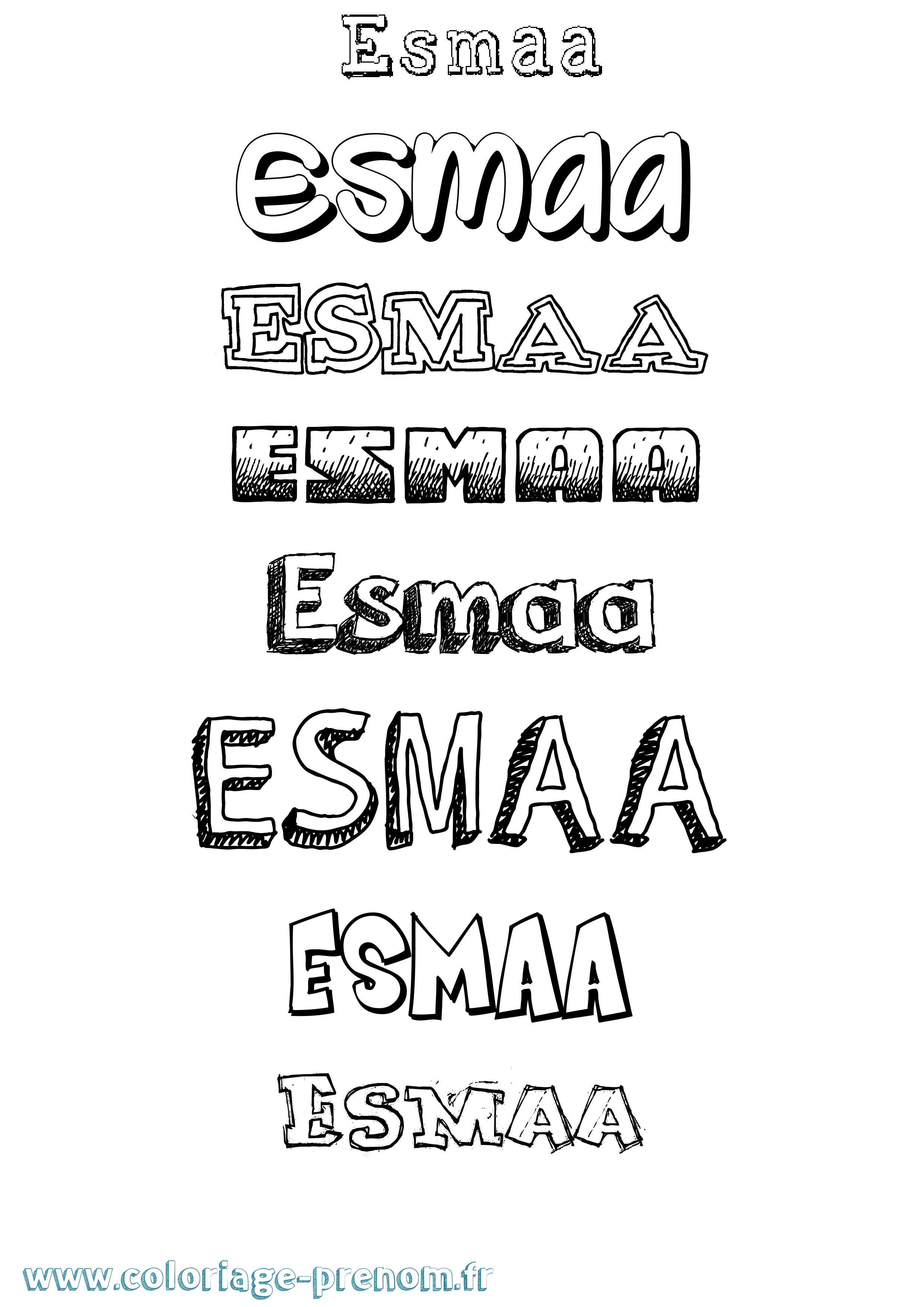 Coloriage Esmaa Dessiné Coloriage prénom Esmaa Dessiné