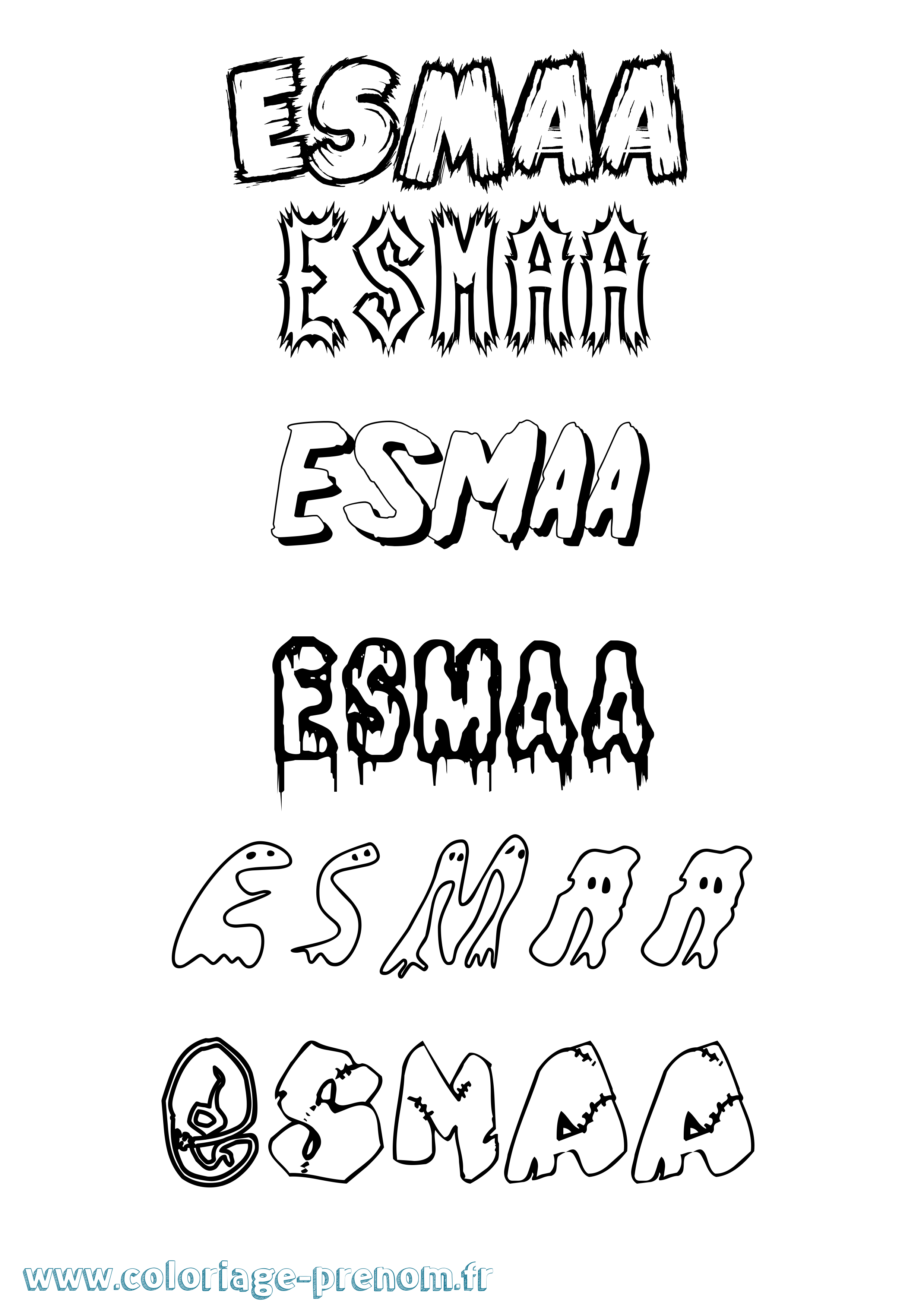 Coloriage Esmaa Frisson Coloriage prénom Esmaa Frisson