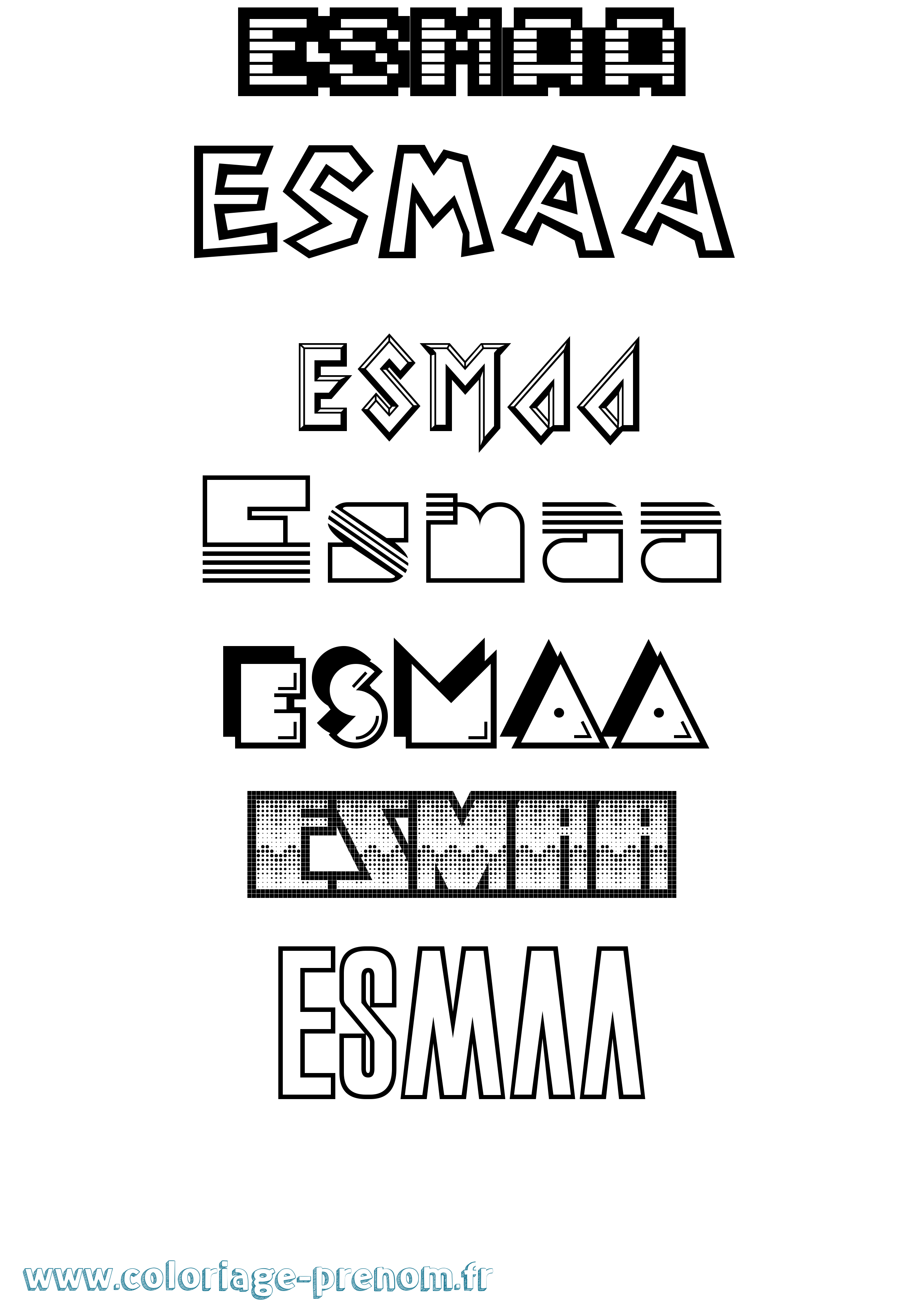 Coloriage Esmaa Jeux Vidéos Coloriage prénom Esmaa Jeux Vidéos