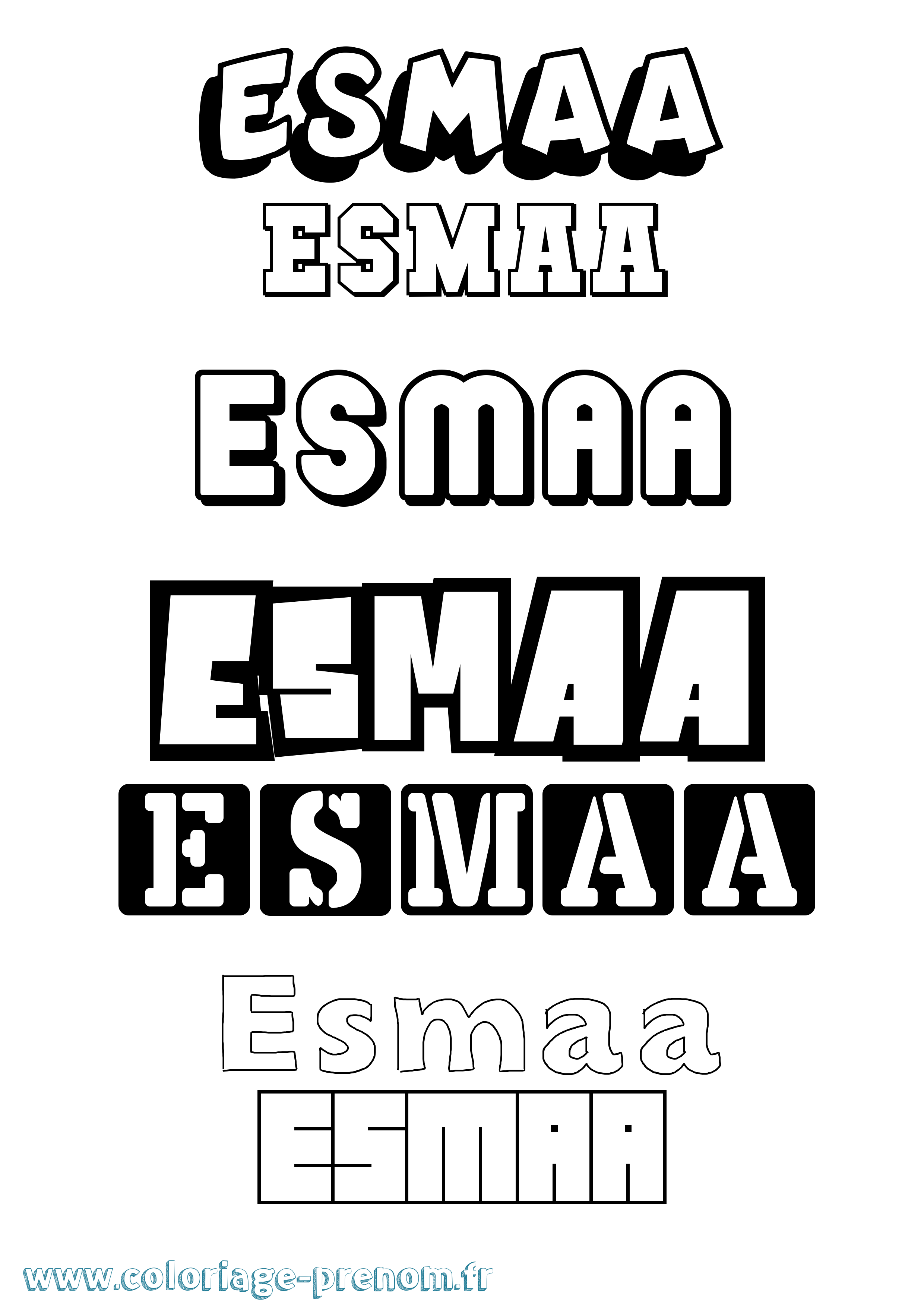 Coloriage Esmaa Simple Coloriage prénom Esmaa Simple