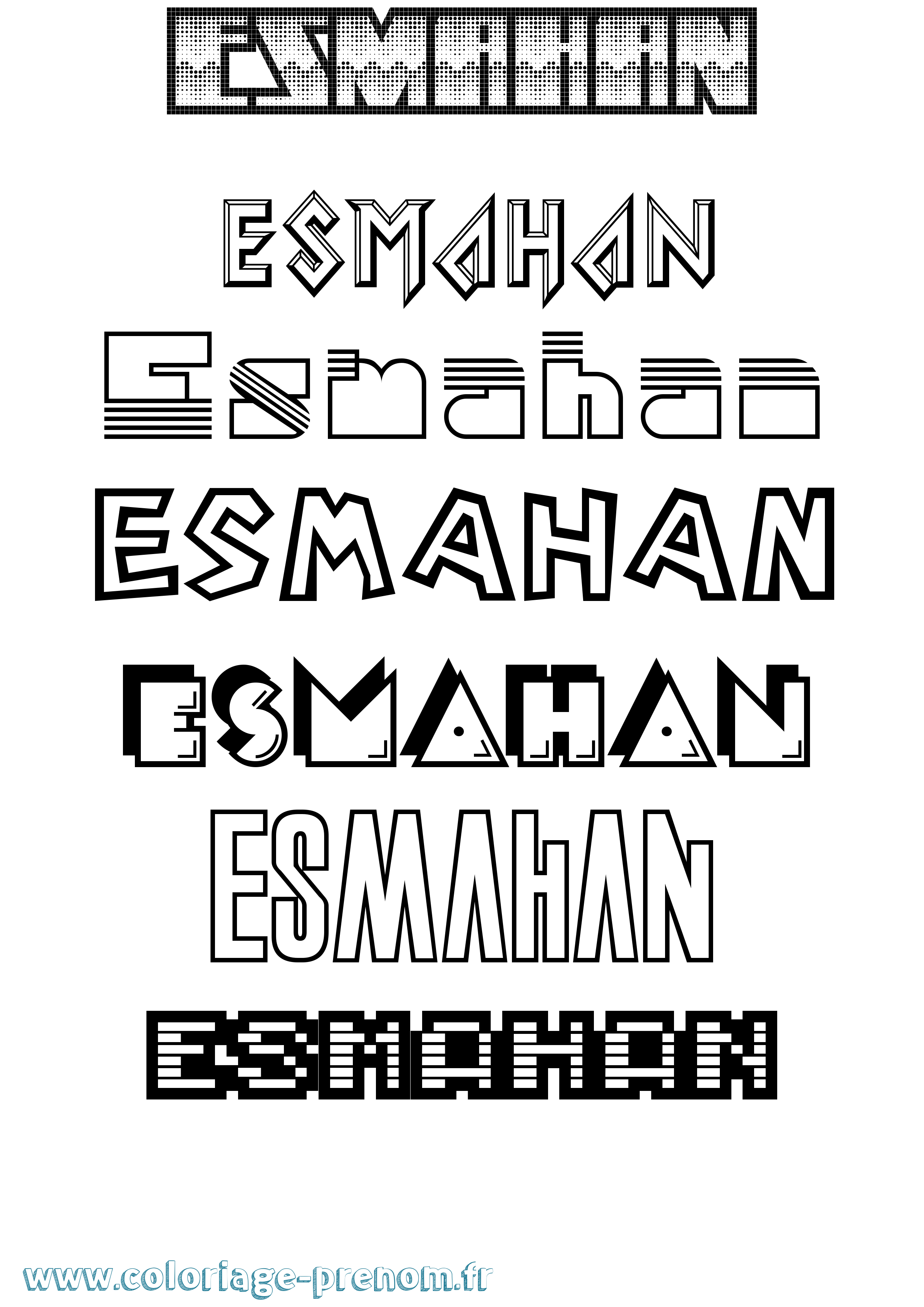 Coloriage Esmahan Jeux Vidéos Coloriage prénom Esmahan Jeux Vidéos