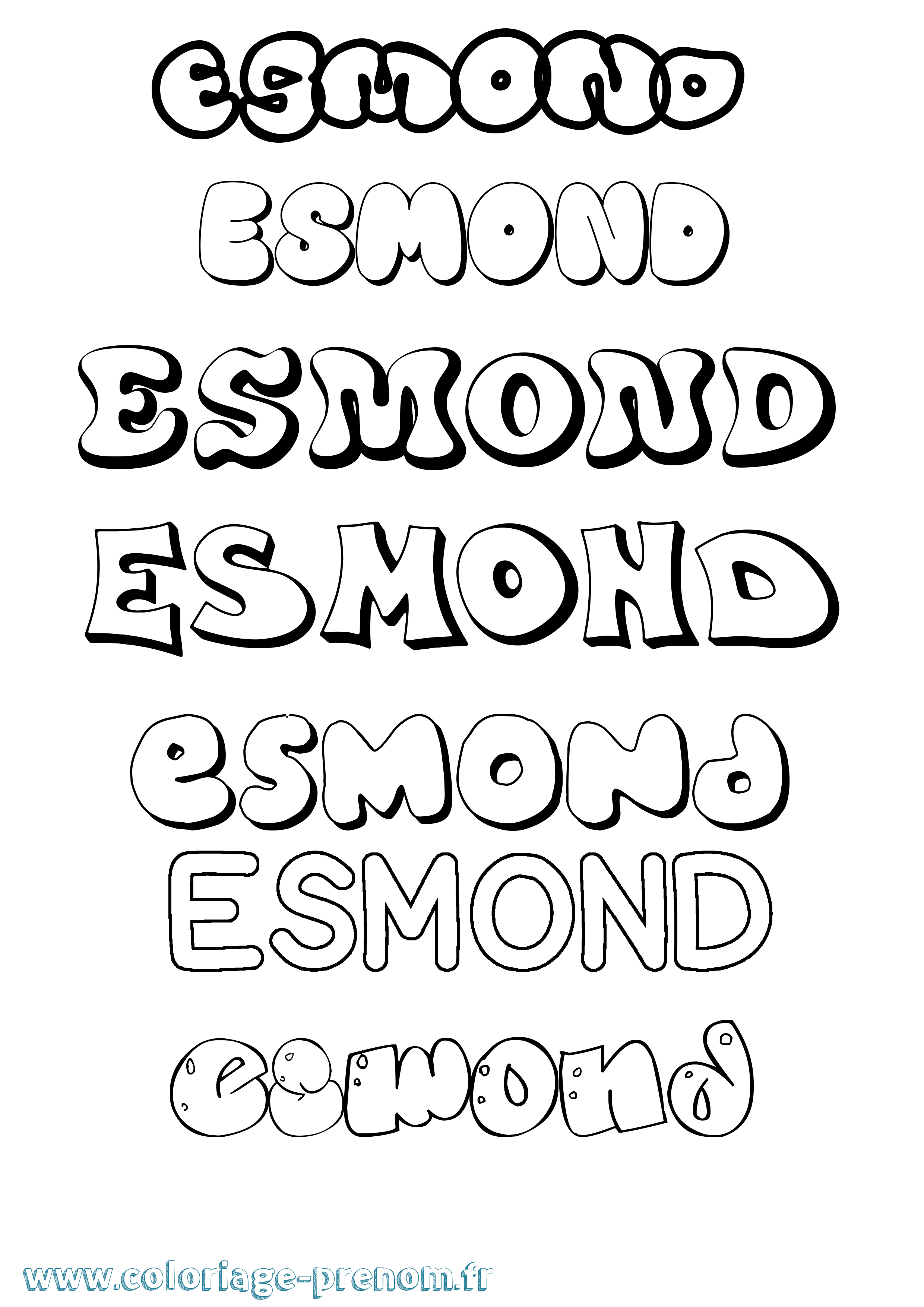 Coloriage Esmond Bubble Coloriage prénom Esmond Bubble