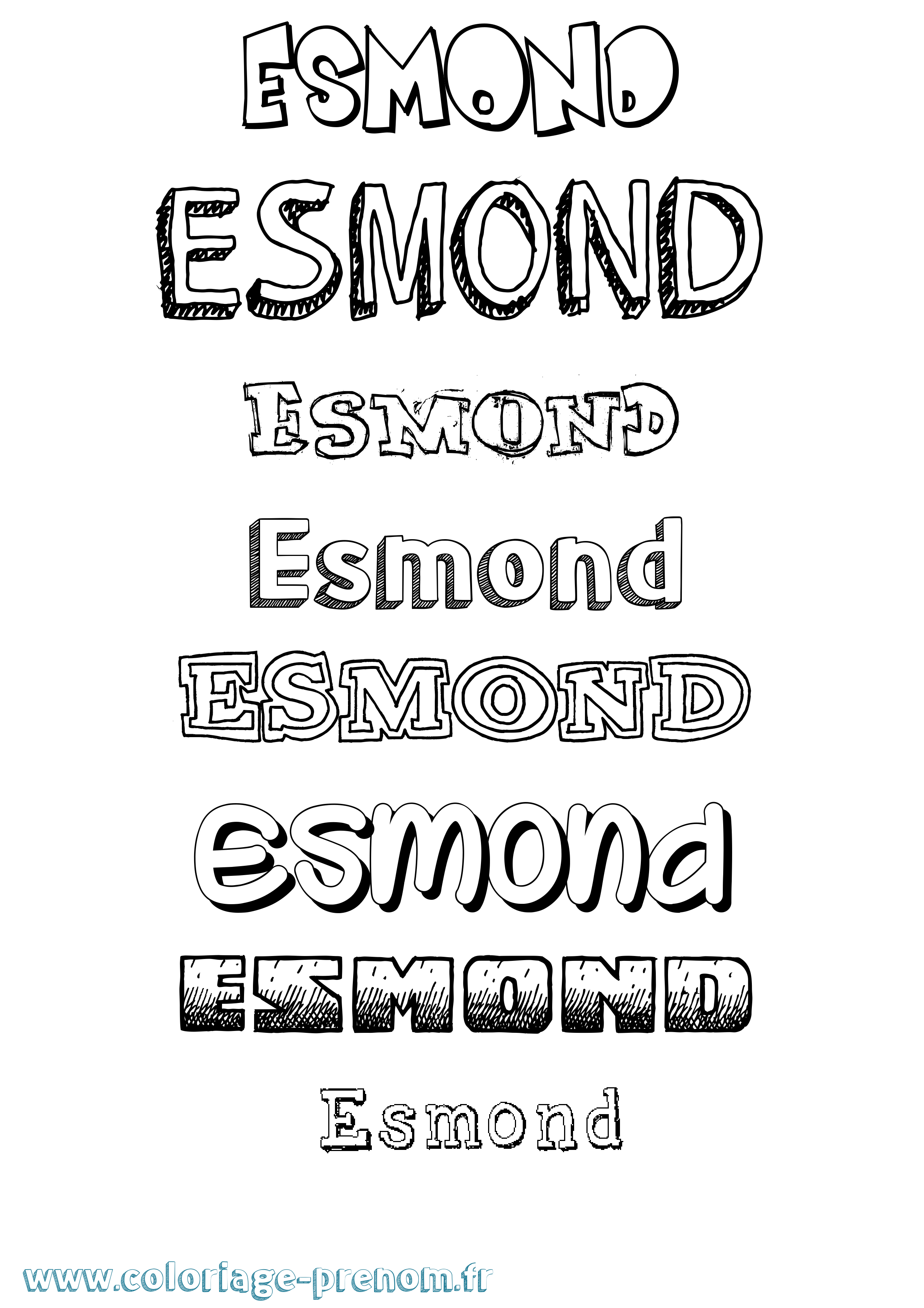 Coloriage Esmond Dessiné Coloriage prénom Esmond Dessiné