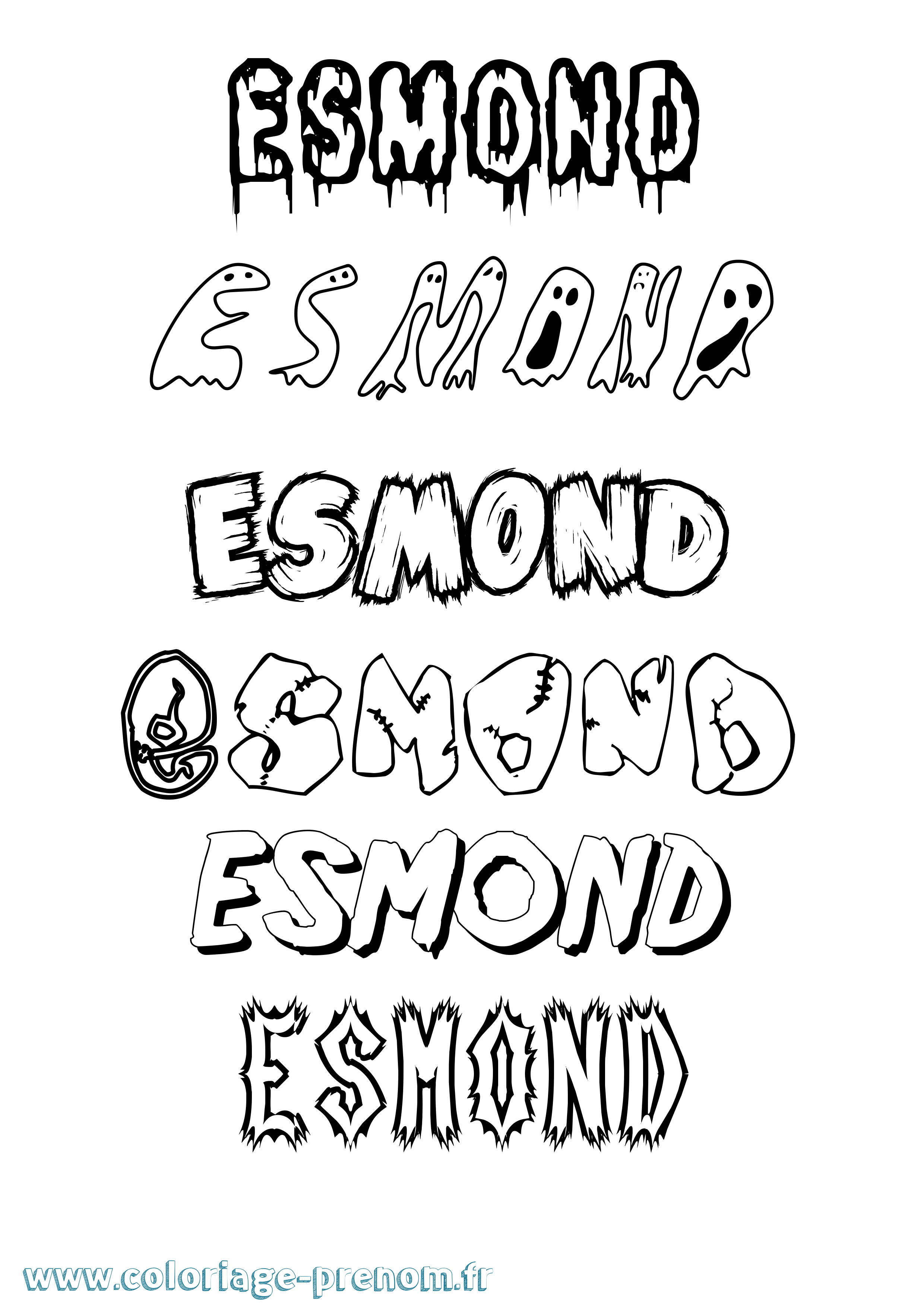 Coloriage Esmond Frisson Coloriage prénom Esmond Frisson