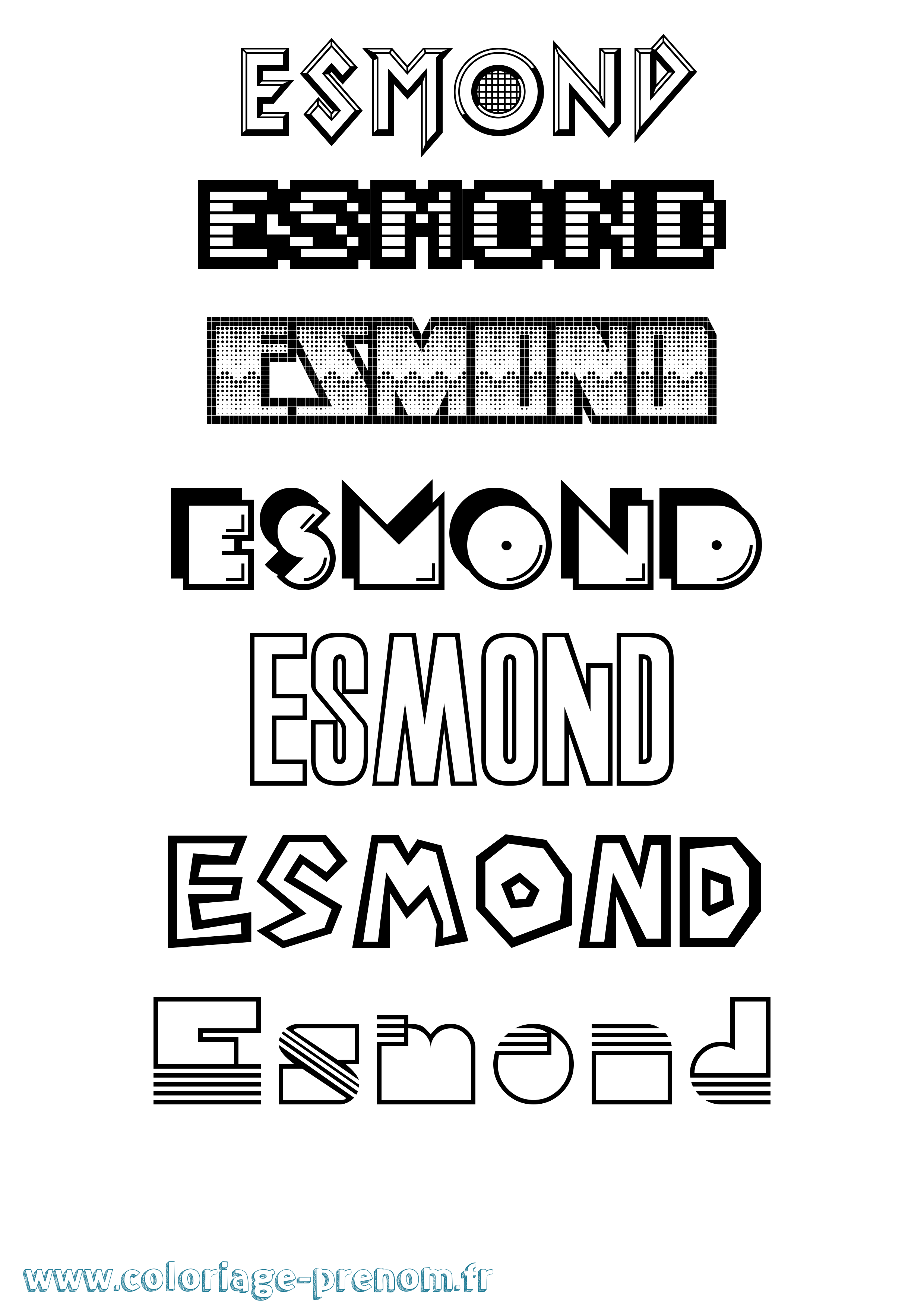 Coloriage Esmond Jeux Vidéos Coloriage prénom Esmond Jeux Vidéos