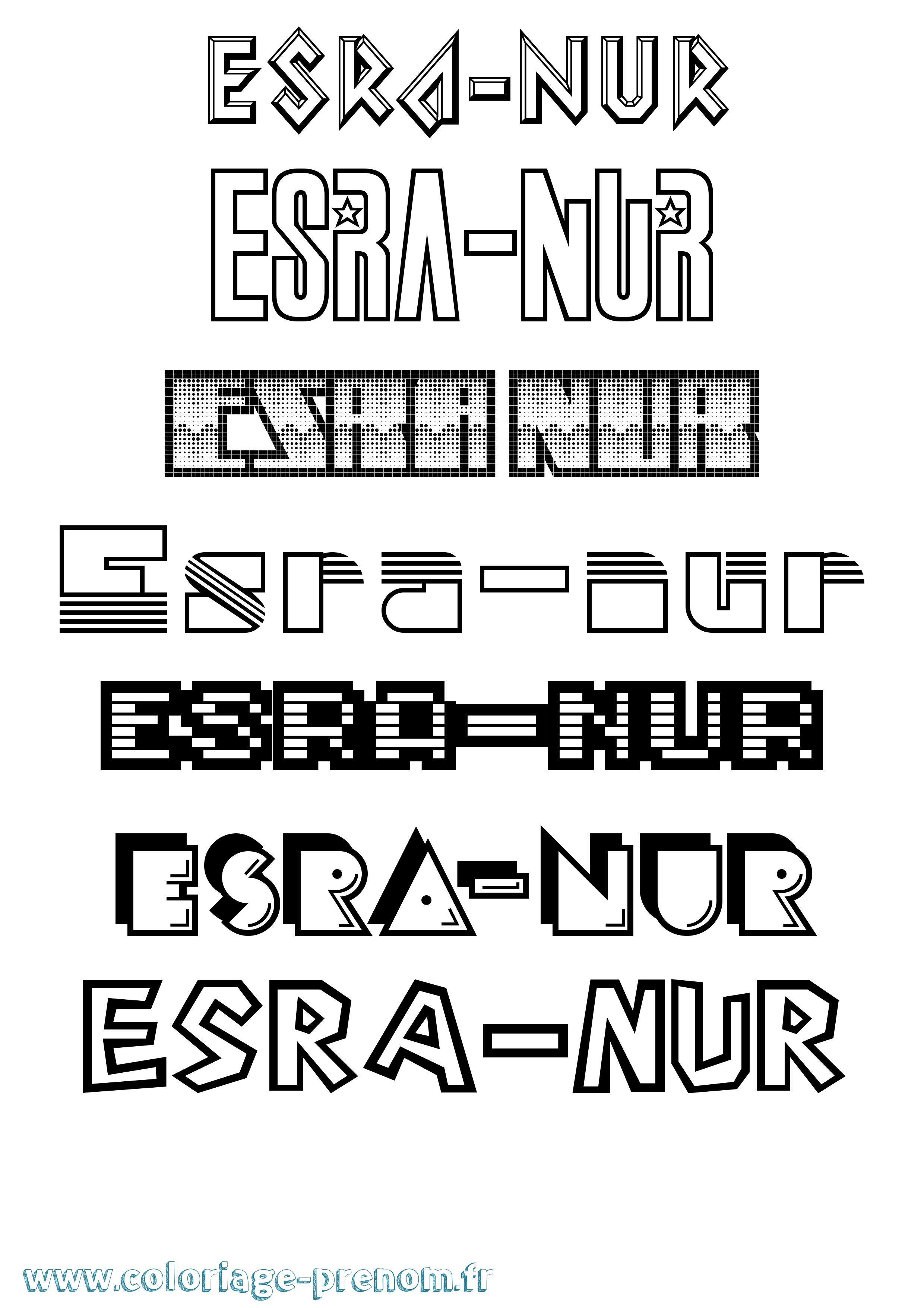 Coloriage Esra-Nur Jeux Vidéos Coloriage prénom Esra-Nur Jeux Vidéos