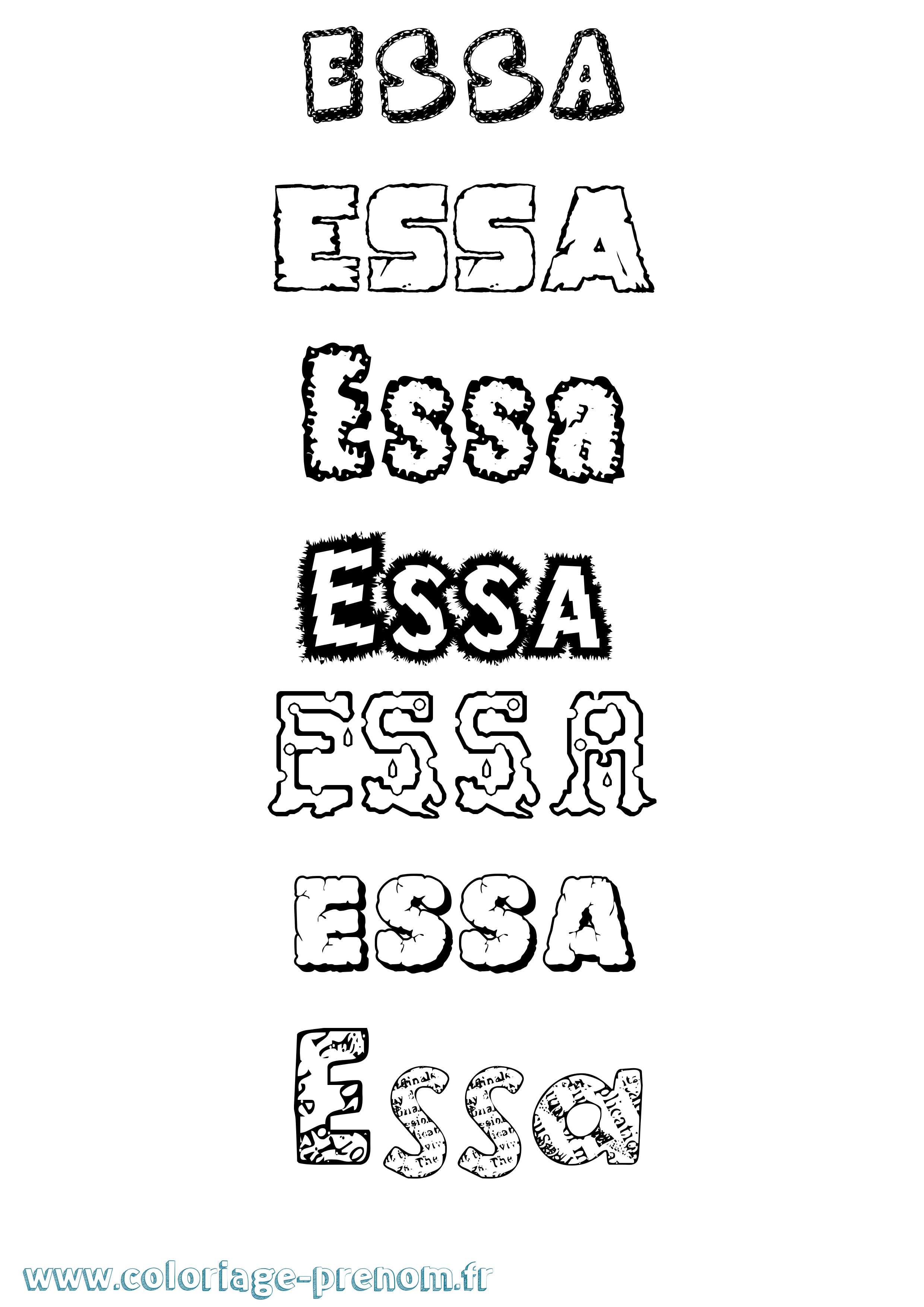 Coloriage Essa Destructuré Coloriage prénom Essa Destructuré