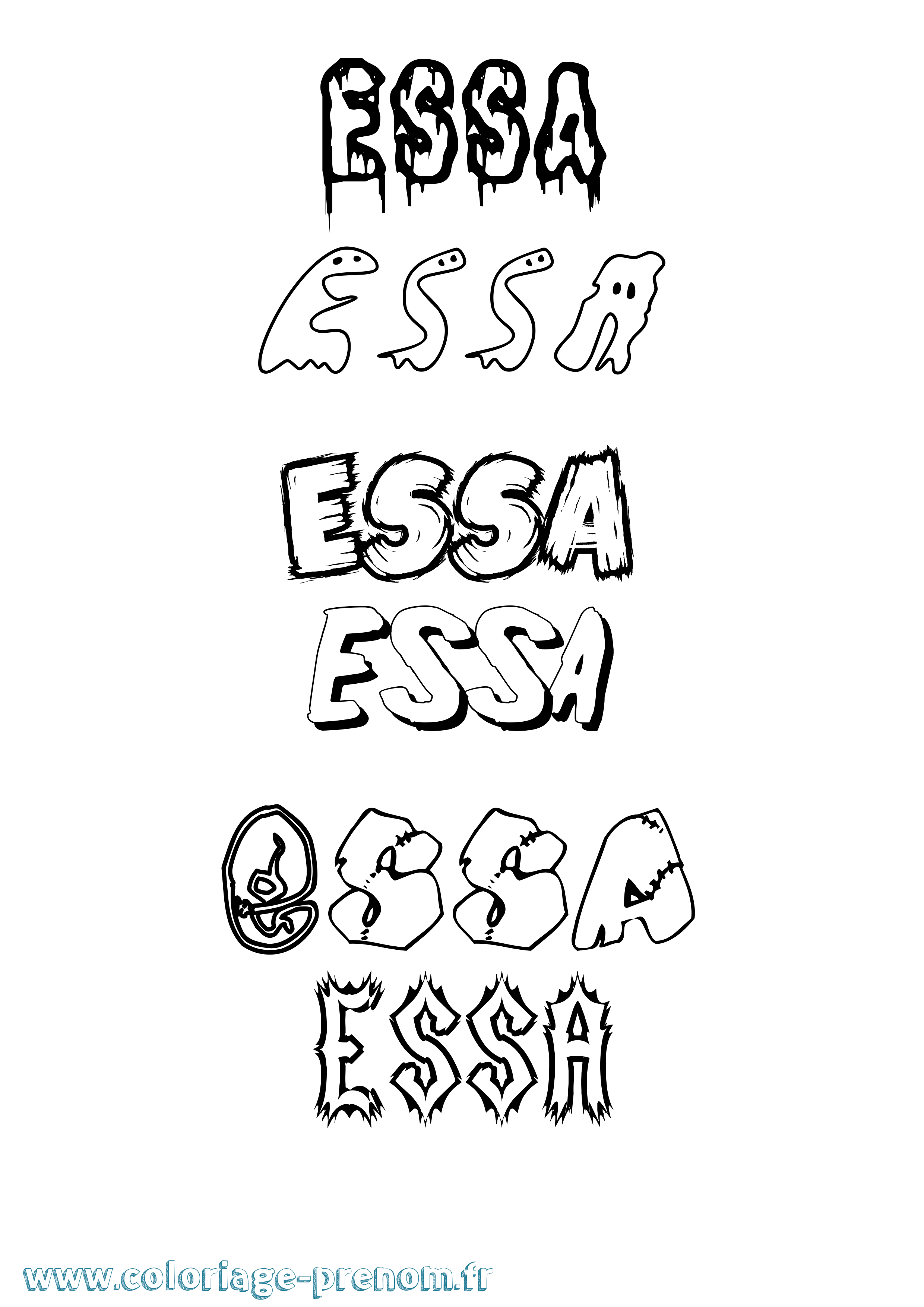 Coloriage Essa Frisson Coloriage prénom Essa Frisson