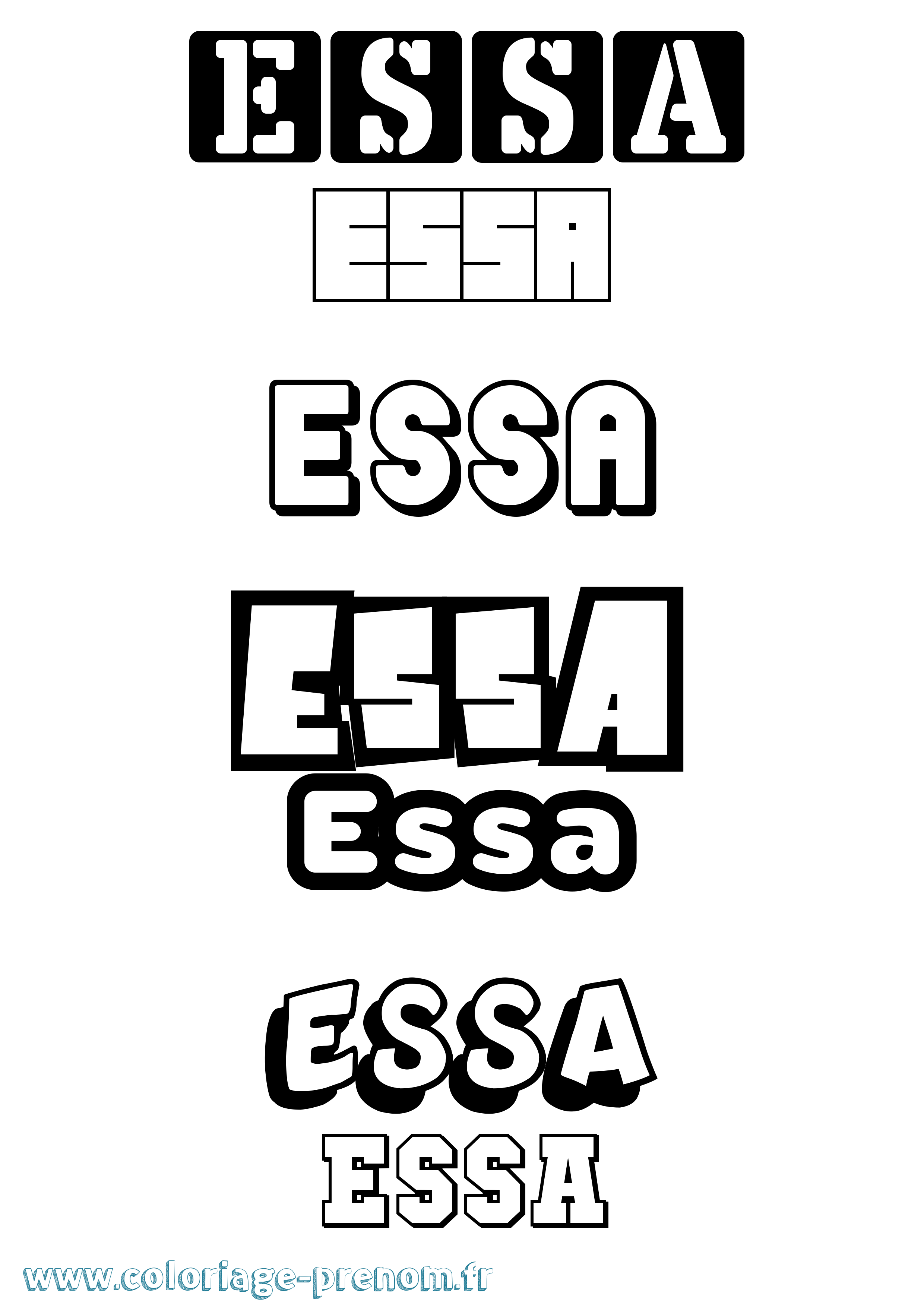 Coloriage Essa Simple Coloriage prénom Essa Simple